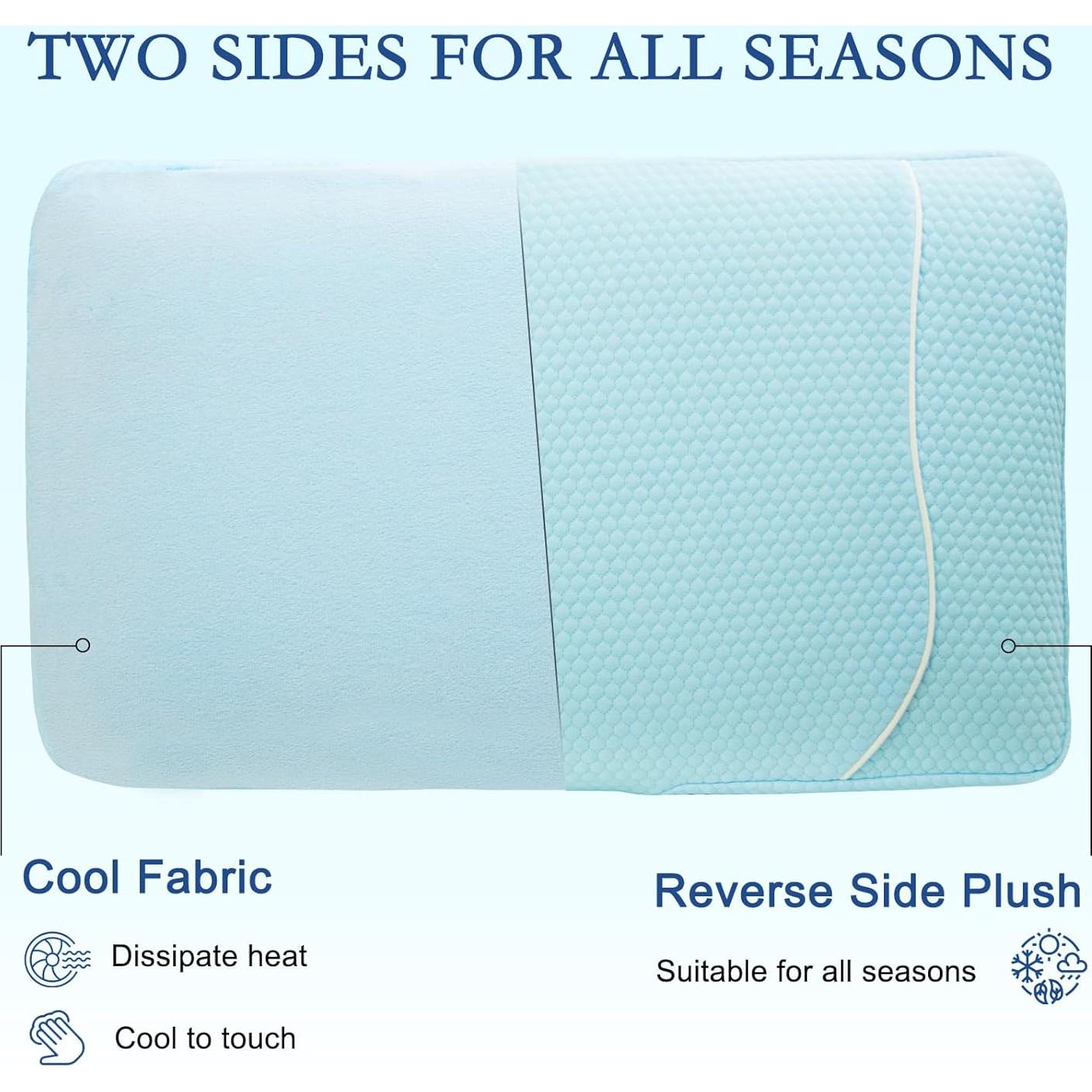 YOUR MOON Memory Foam Travel Pillows, Small Camping Pillow for Sleeping, Portable Backpacking Hammock Camp Pillow for Hiking&Car, Camping Accessories, Neck Support Pillow(Blue)