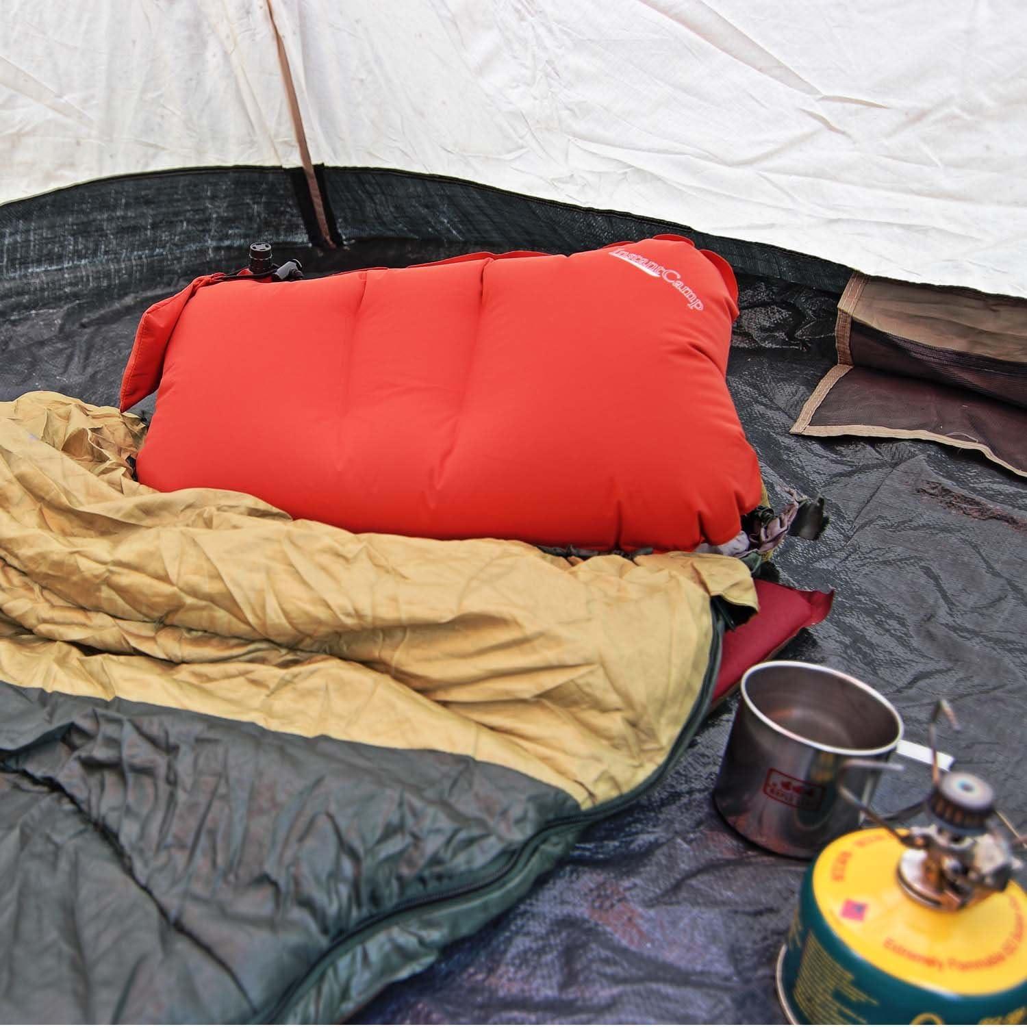 Almohada Inflable Ultraligera InstantCamp 68g Compacta Naranja