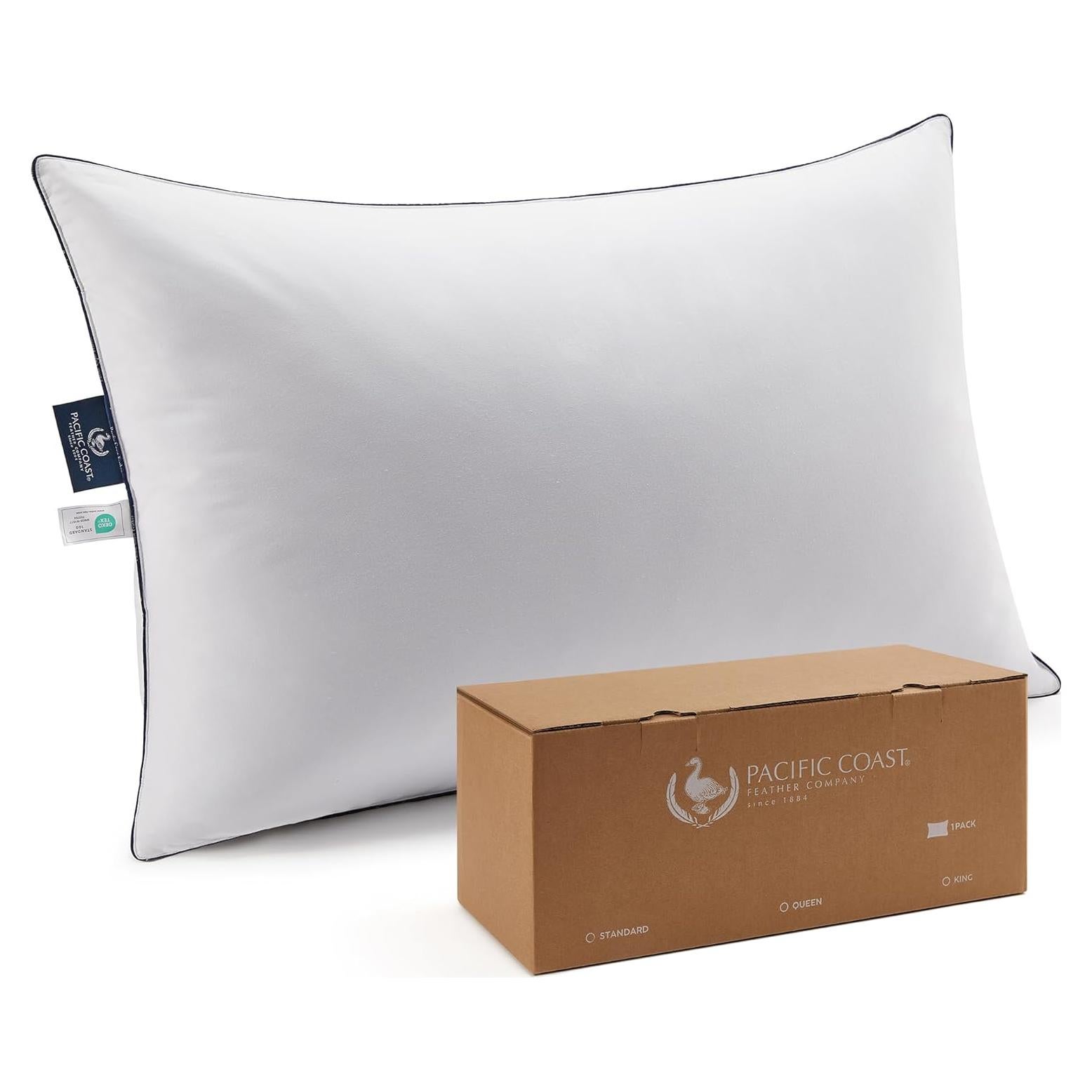 Almohada de Cama Pacific Coast Estándar Plumas de Ganso Hipoalergénica