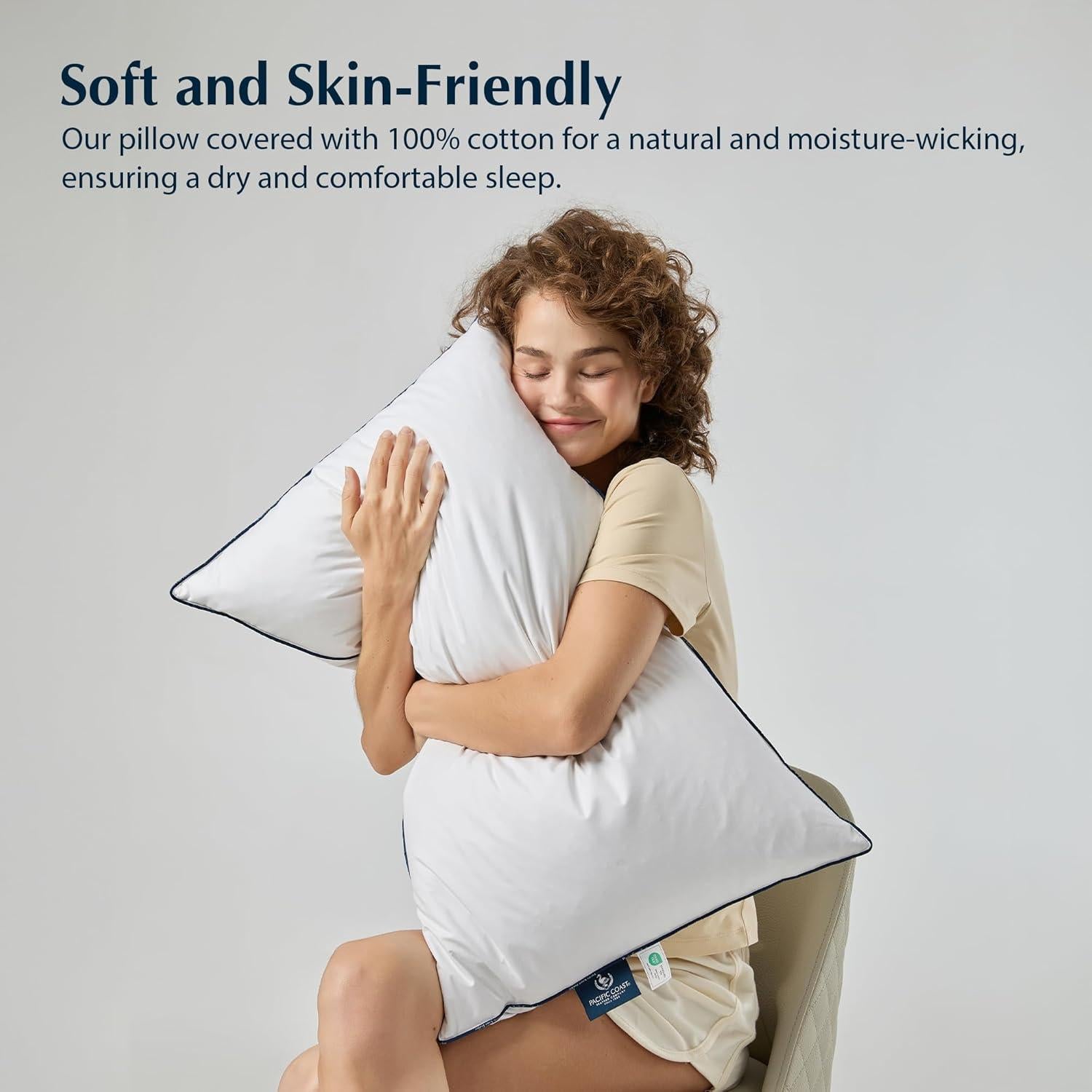 Almohada de Cama Pacific Coast Estándar Plumas de Ganso Hipoalergénica