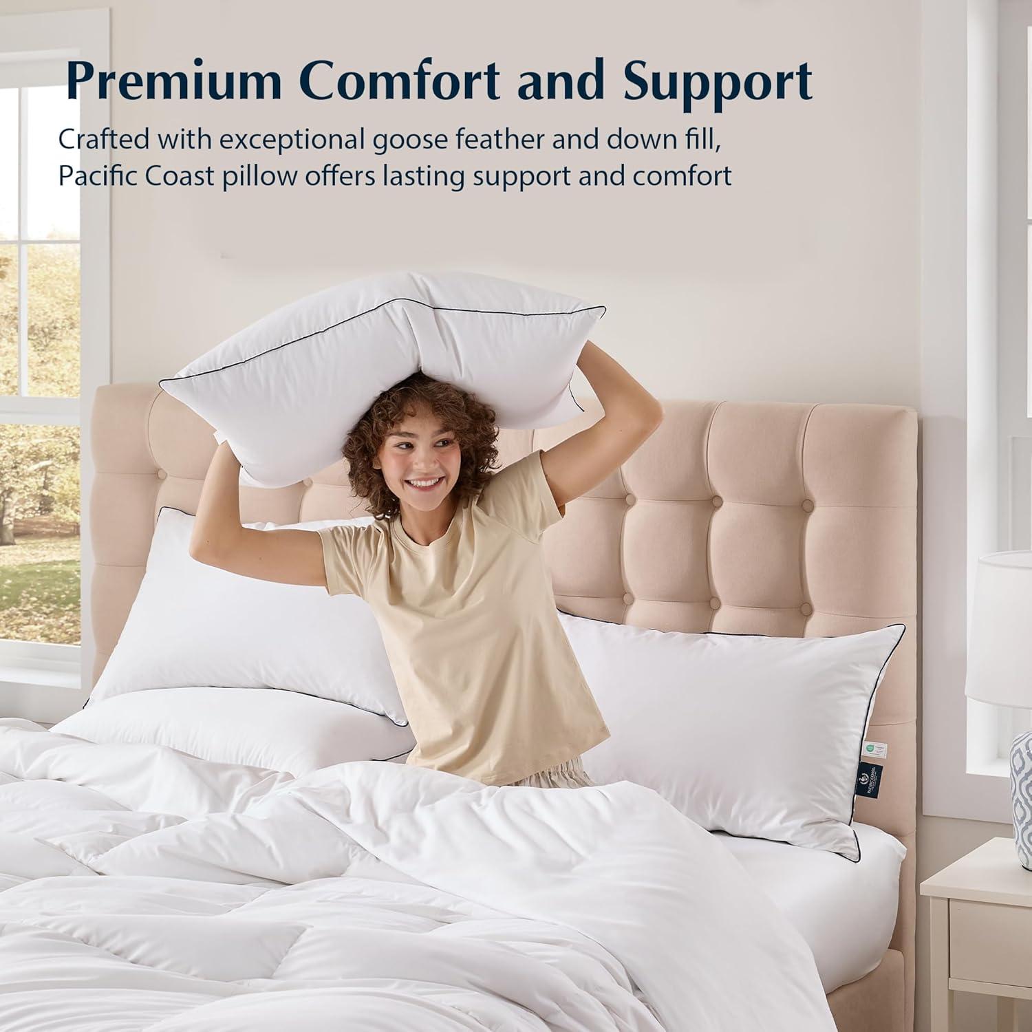 Almohada de Cama Pacific Coast Estándar Plumas de Ganso Hipoalergénica