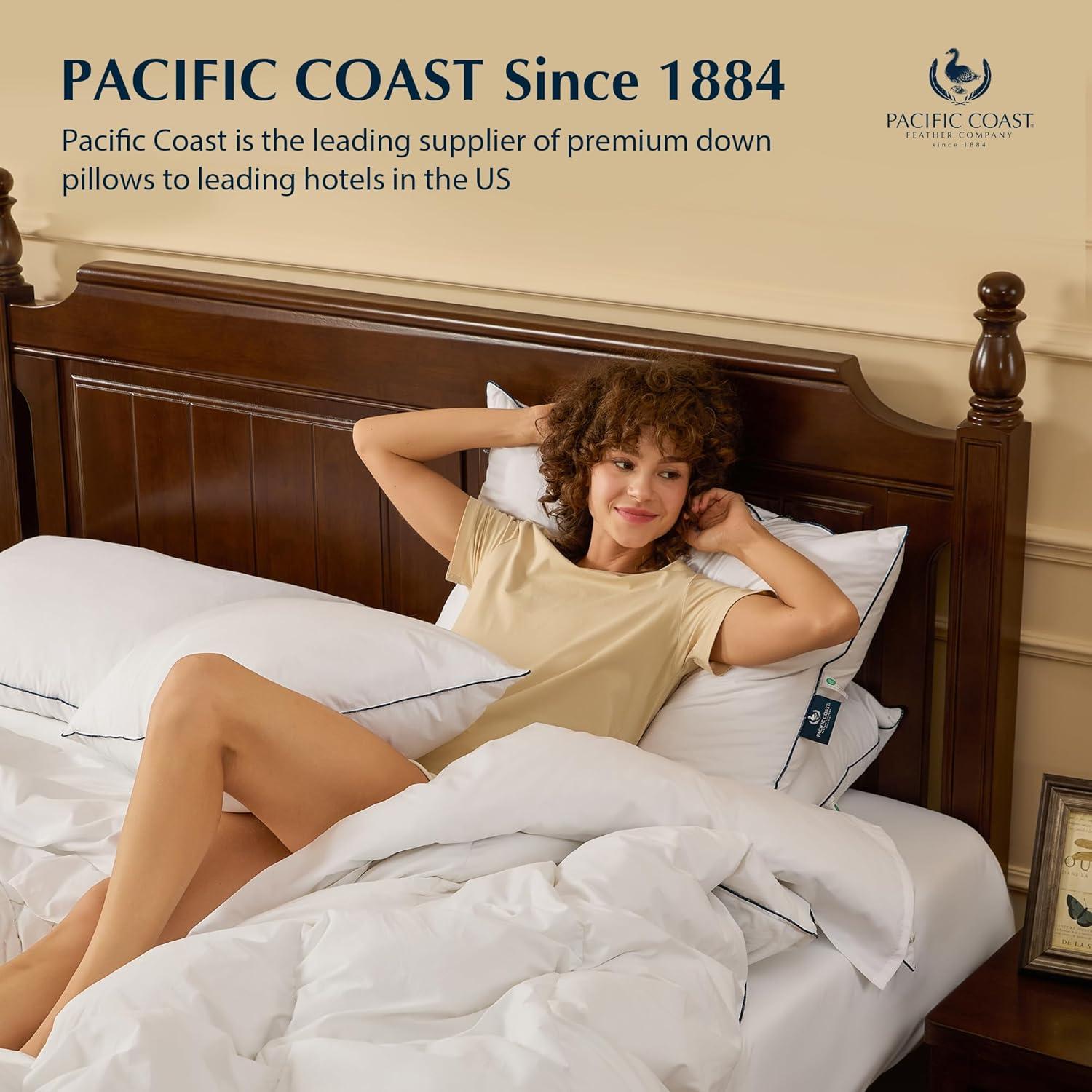 Almohada de Cama Pacific Coast Estándar Plumas de Ganso Hipoalergénica
