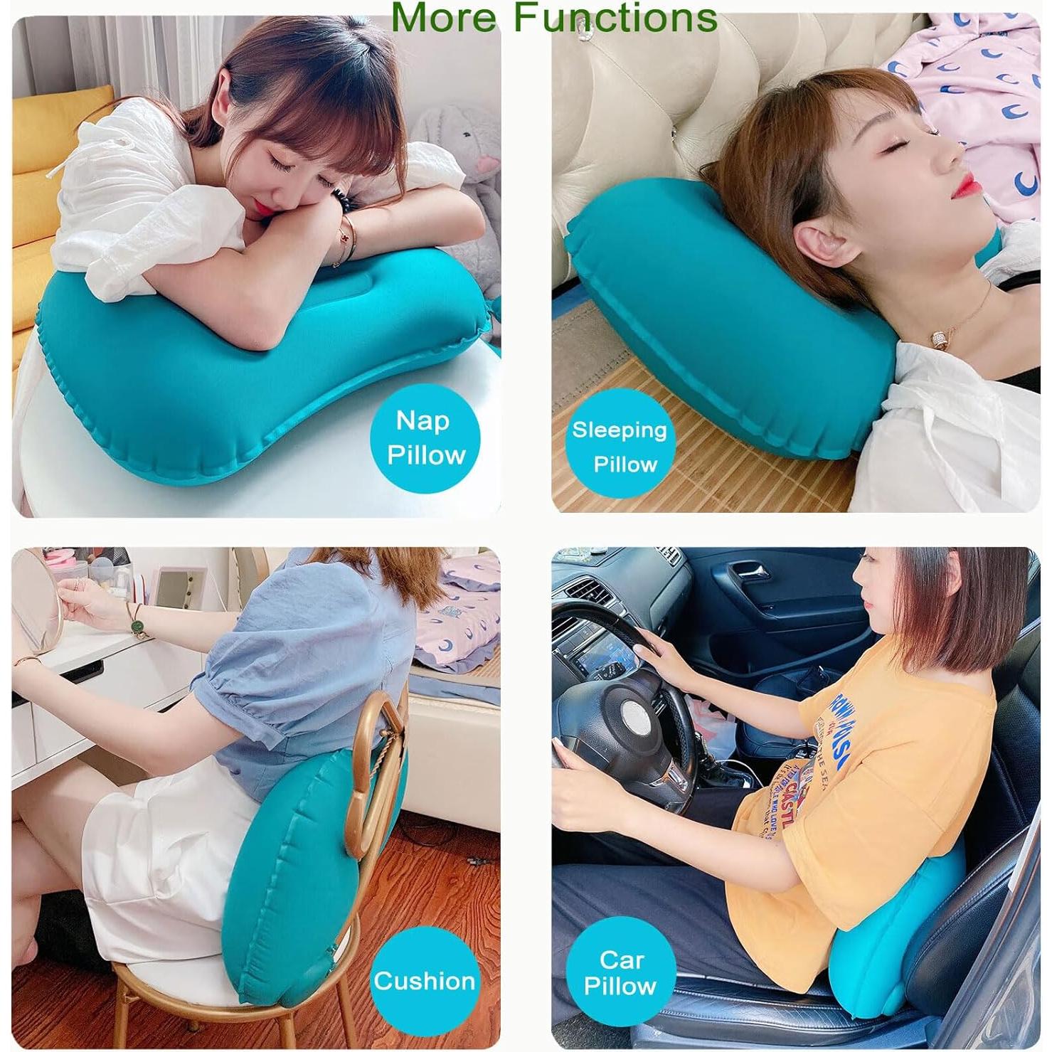 Camping Pillow Press Automatic Inflatable Pillow for Camping Trekology Pillow Portable Waist Protect Pillow Backpacking Pillow Beach Pillow Outdoor Camp Pillow (Grey)