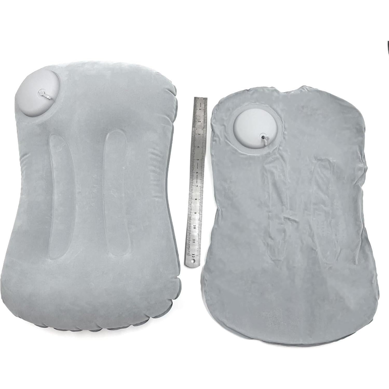 Camping Pillow Press Automatic Inflatable Pillow for Camping Trekology Pillow Portable Waist Protect Pillow Backpacking Pillow Beach Pillow Outdoor Camp Pillow (Grey)