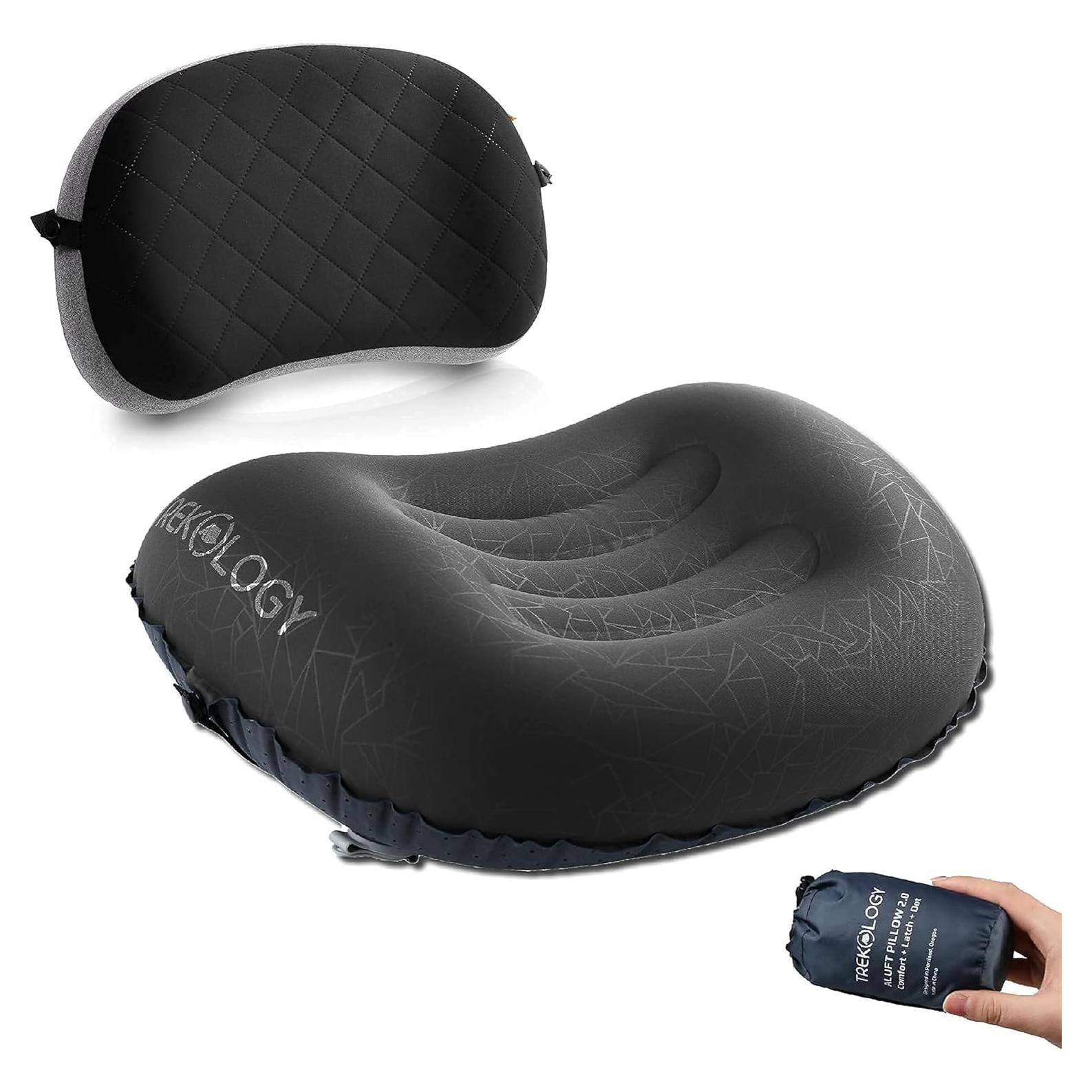 Almohada Inflable TREKOLOGY Aluft2.0 Negra para Acampar