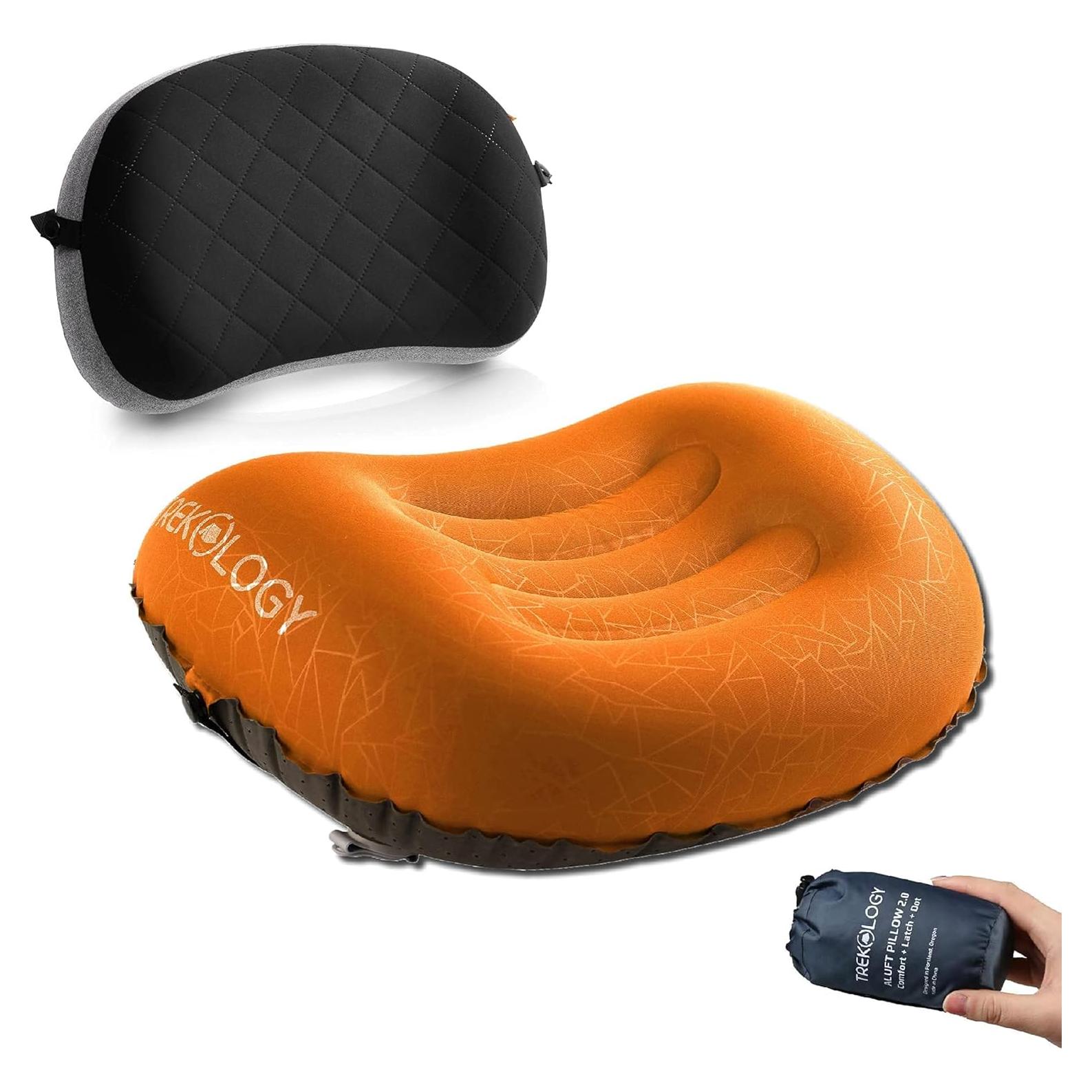 Almohada Inflable Camping TREKOLOGY Aluft 2.0 Naranja