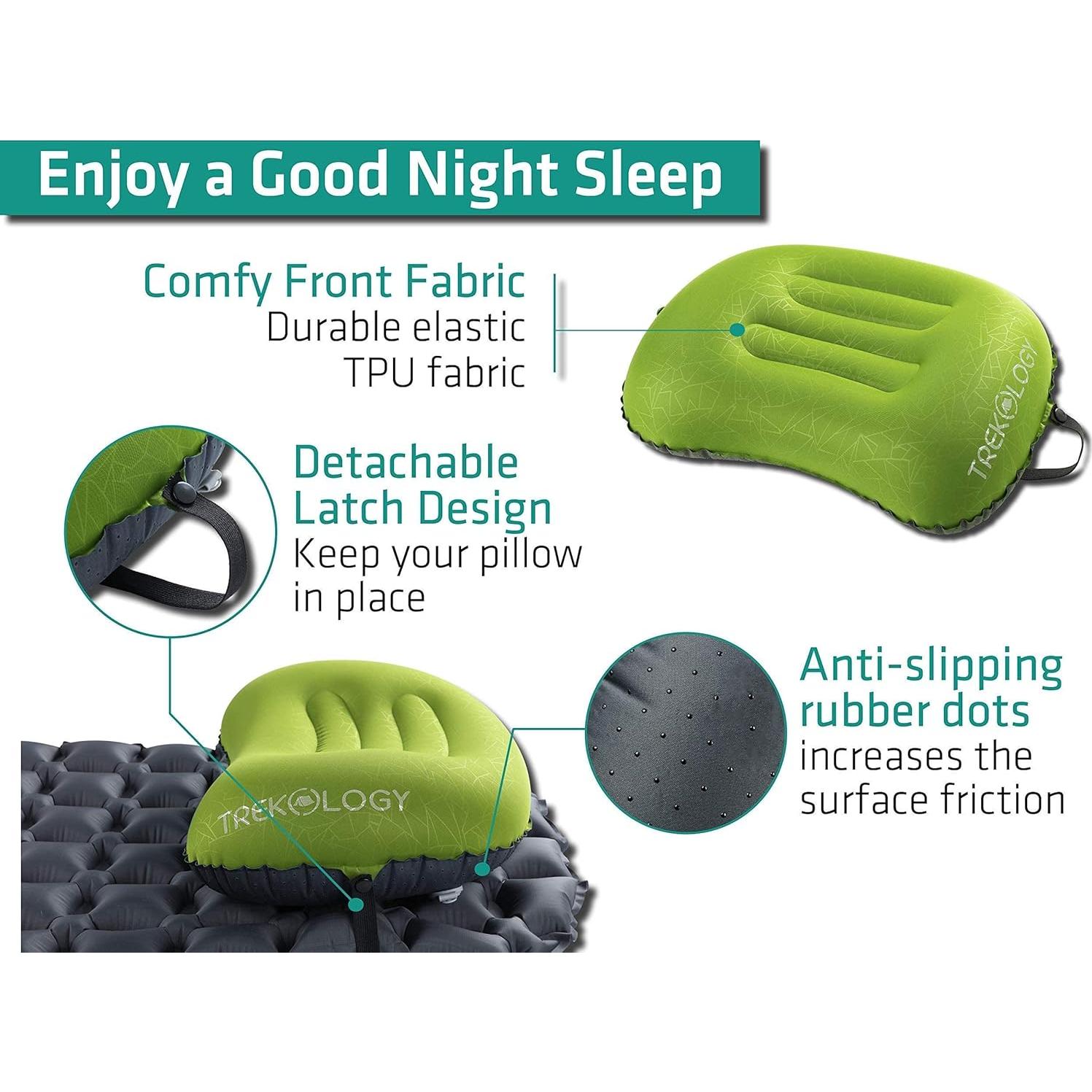 Almohada Inflable Trekology ALUFT 2.0 Verde + Almohadilla UL80