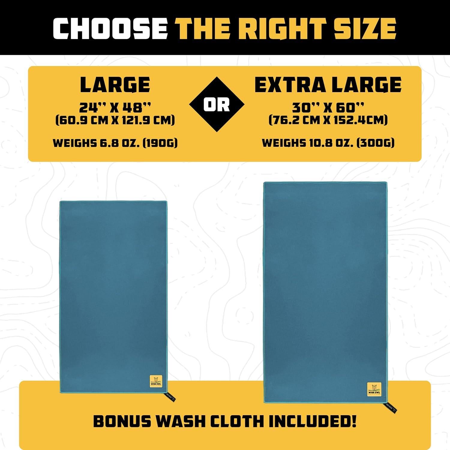 Toalla de Camping Microfibra Wise Owl 61x122 cm - Secado Rápido