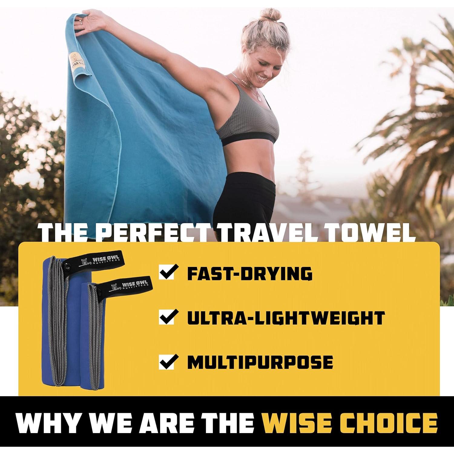 Toalla de Camping Microfibra Wise Owl 61x122 cm - Secado Rápido