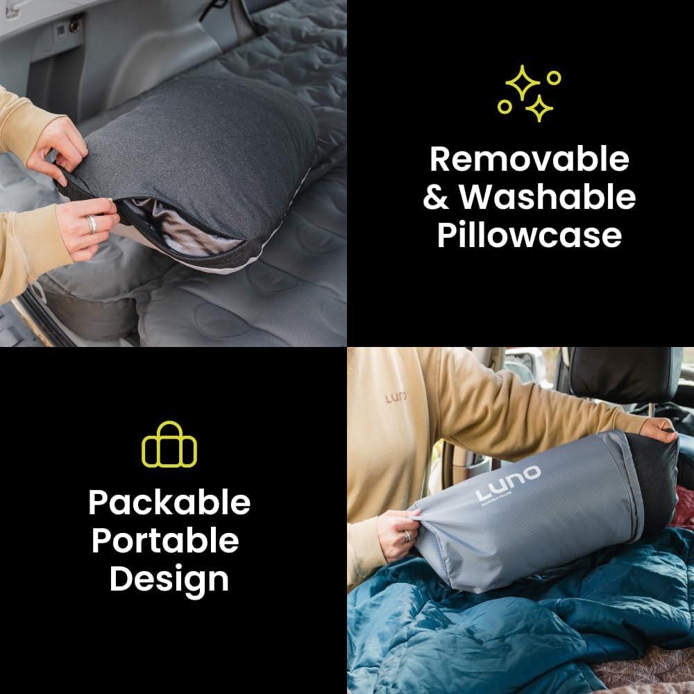 Almohada de Camping Luno Plegable 61x36cm Espuma Memoria