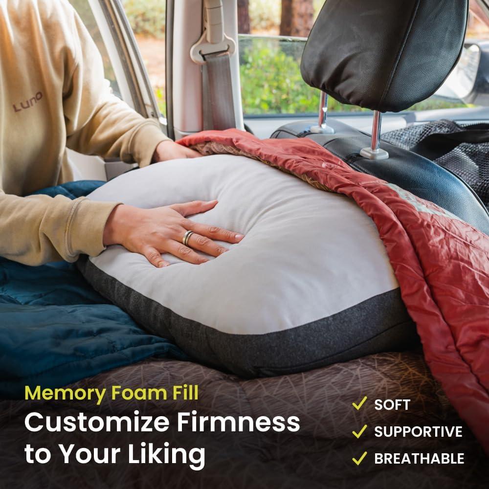 Almohada de Camping Luno Plegable 61x36cm Espuma Memoria