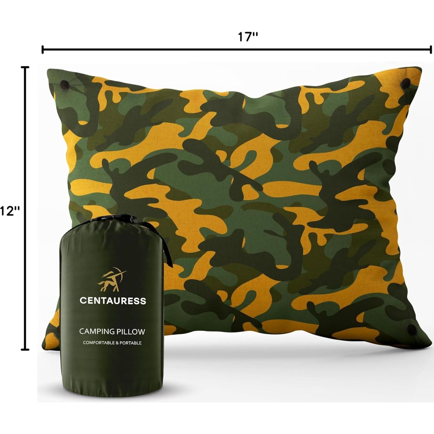 Almohada de Camping Centauress Camo 43x30.5cm Lavable