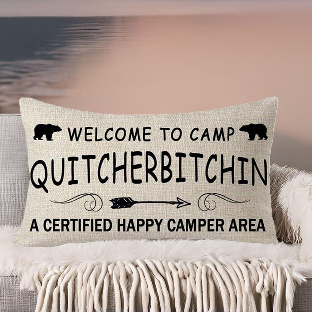 Funda de Cojín Decorativa FELENIW 45x45 cm Algodón Crema