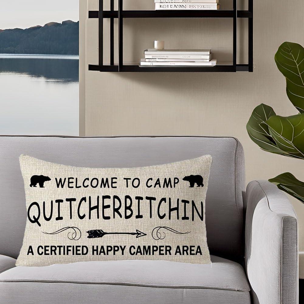 Funda de Cojín Decorativa FELENIW 45x45 cm Algodón Crema