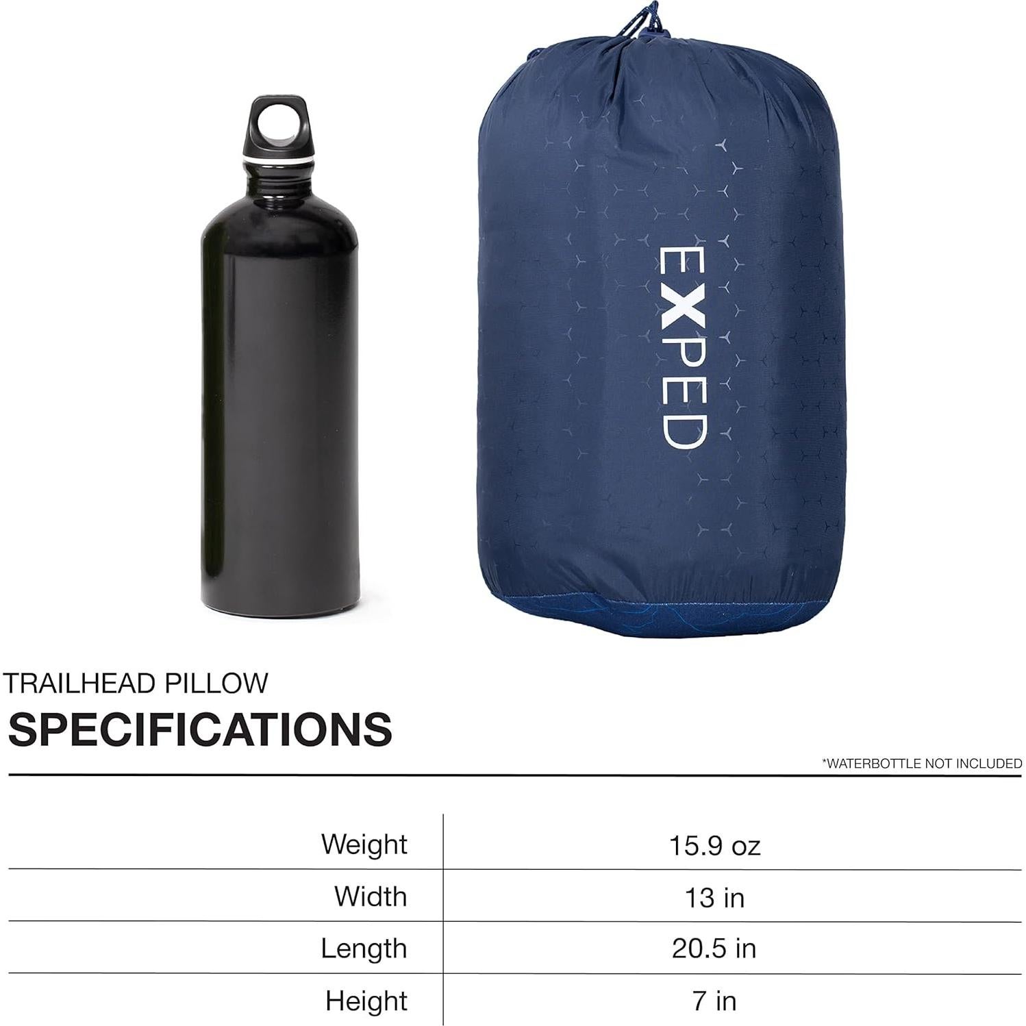 Trailhead Pillow - Large Plush Memory Foam Travel & Camping Pillow, Blue Mountain Print