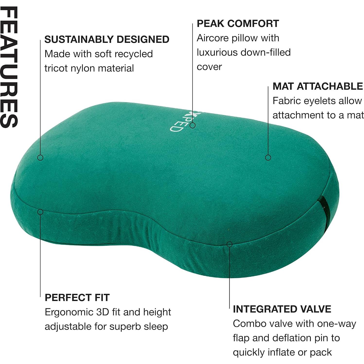 Almohada de Plumas Exped Grande Ciprés Lavable para Camping