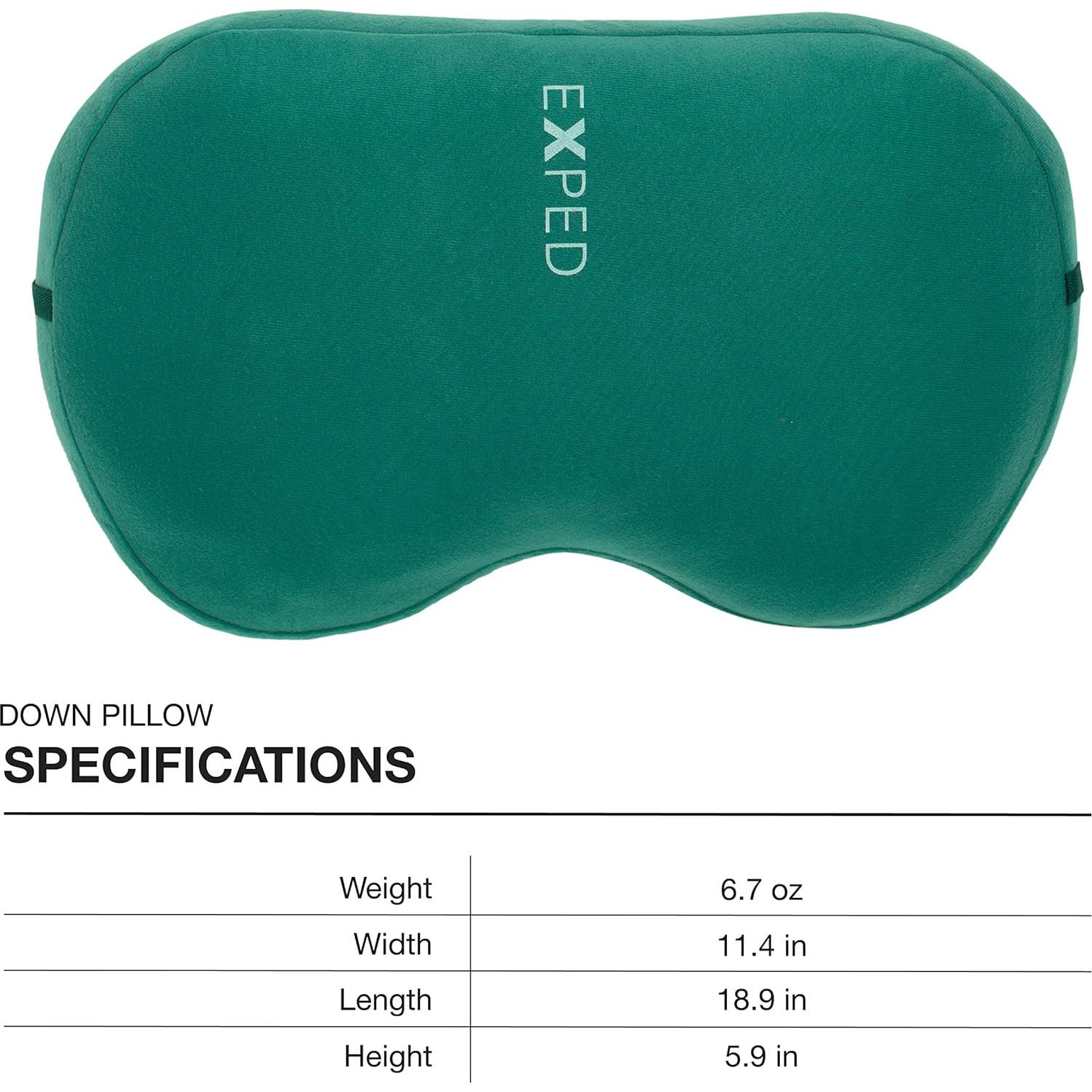 Almohada de Plumas Exped Grande Ciprés Lavable para Camping