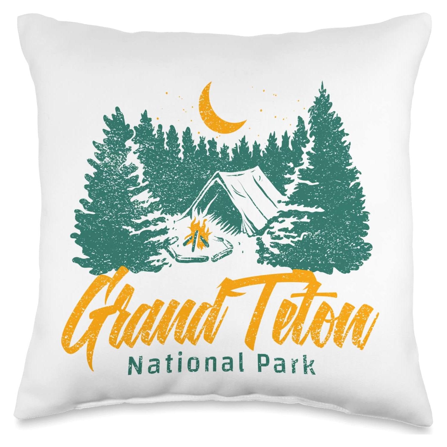 Almohada Vintage 16x16" Parque Nacional Grand Teton