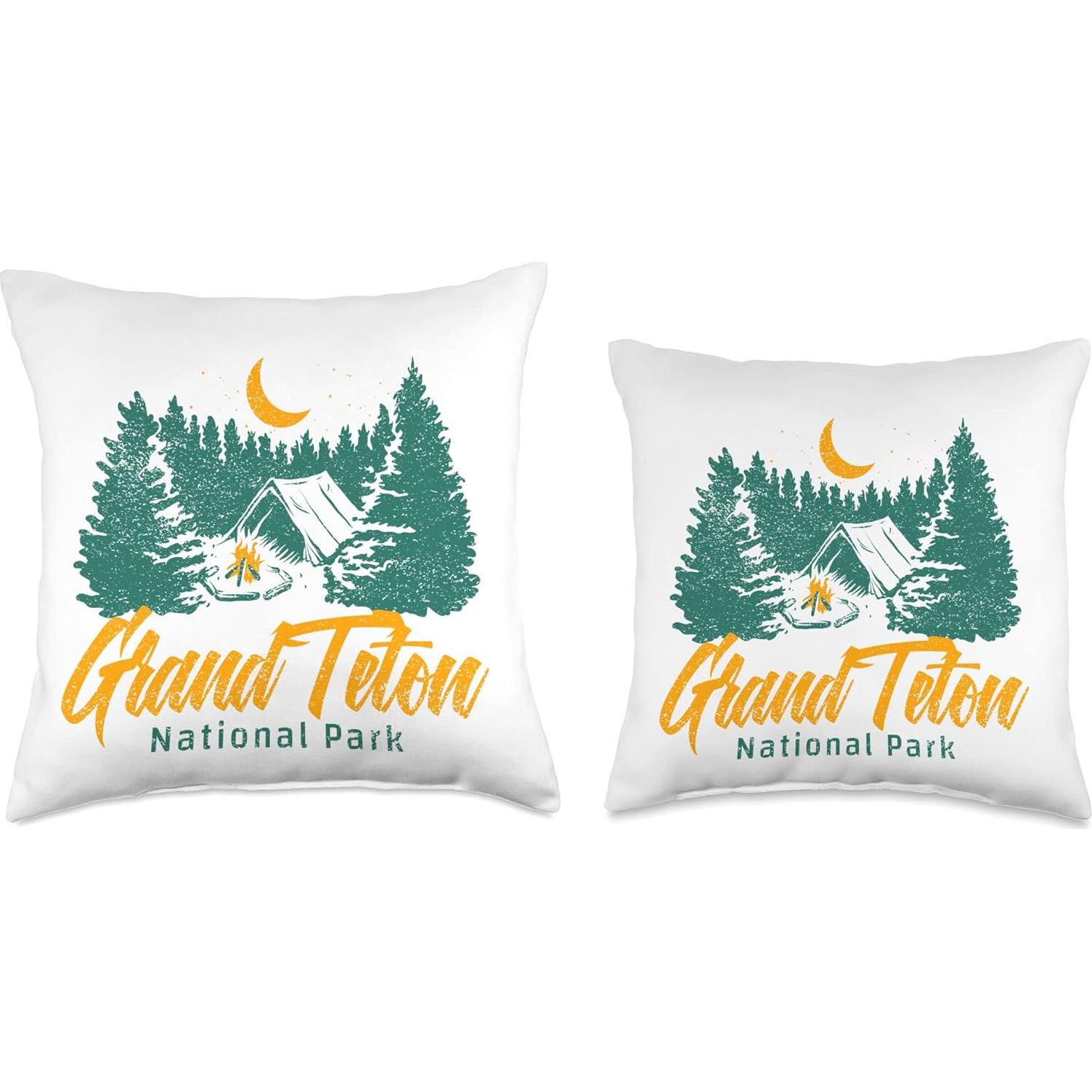 Almohada Vintage 16x16" Parque Nacional Grand Teton