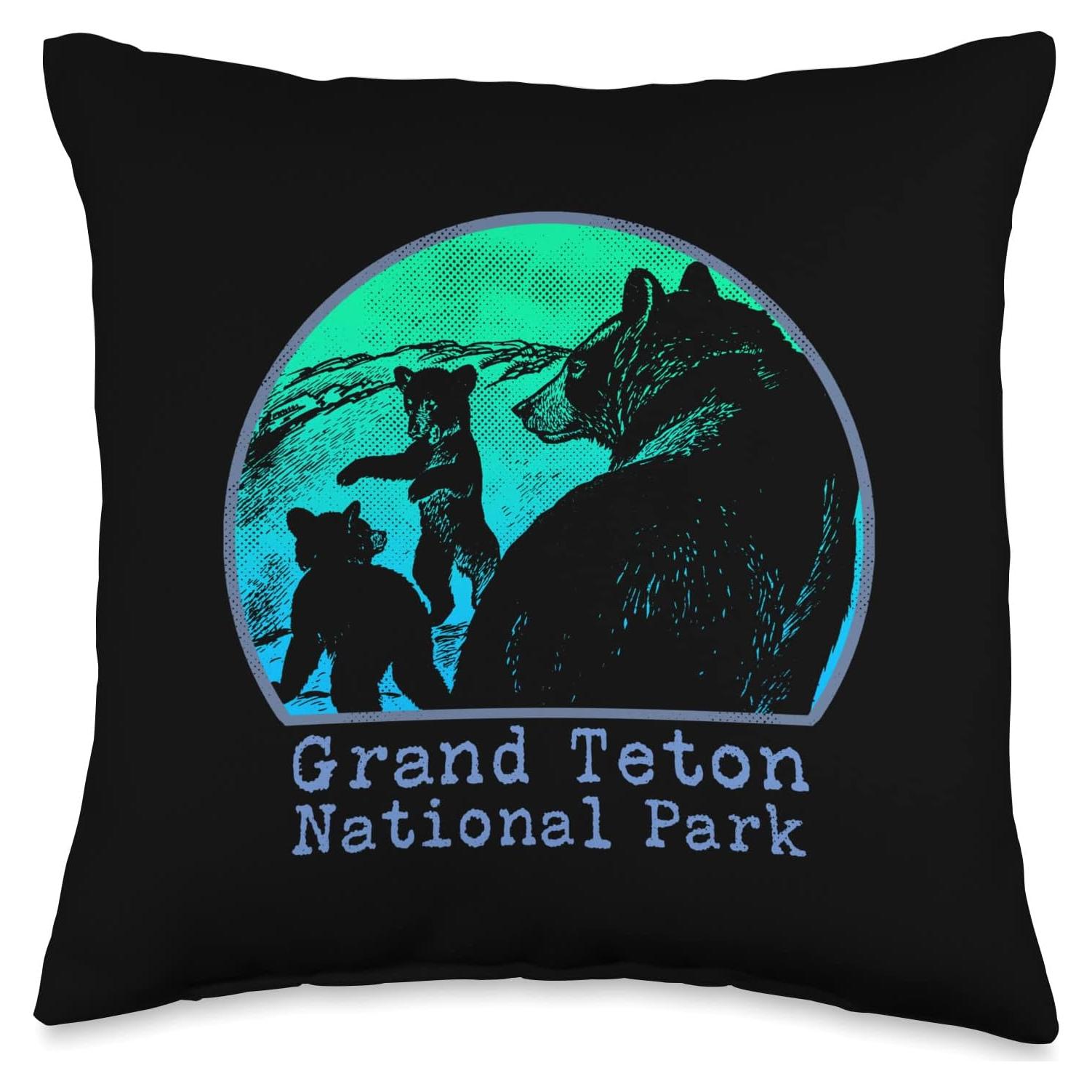 Almohada Decorativa 16x16" Multicolor Osos Parque Nacional