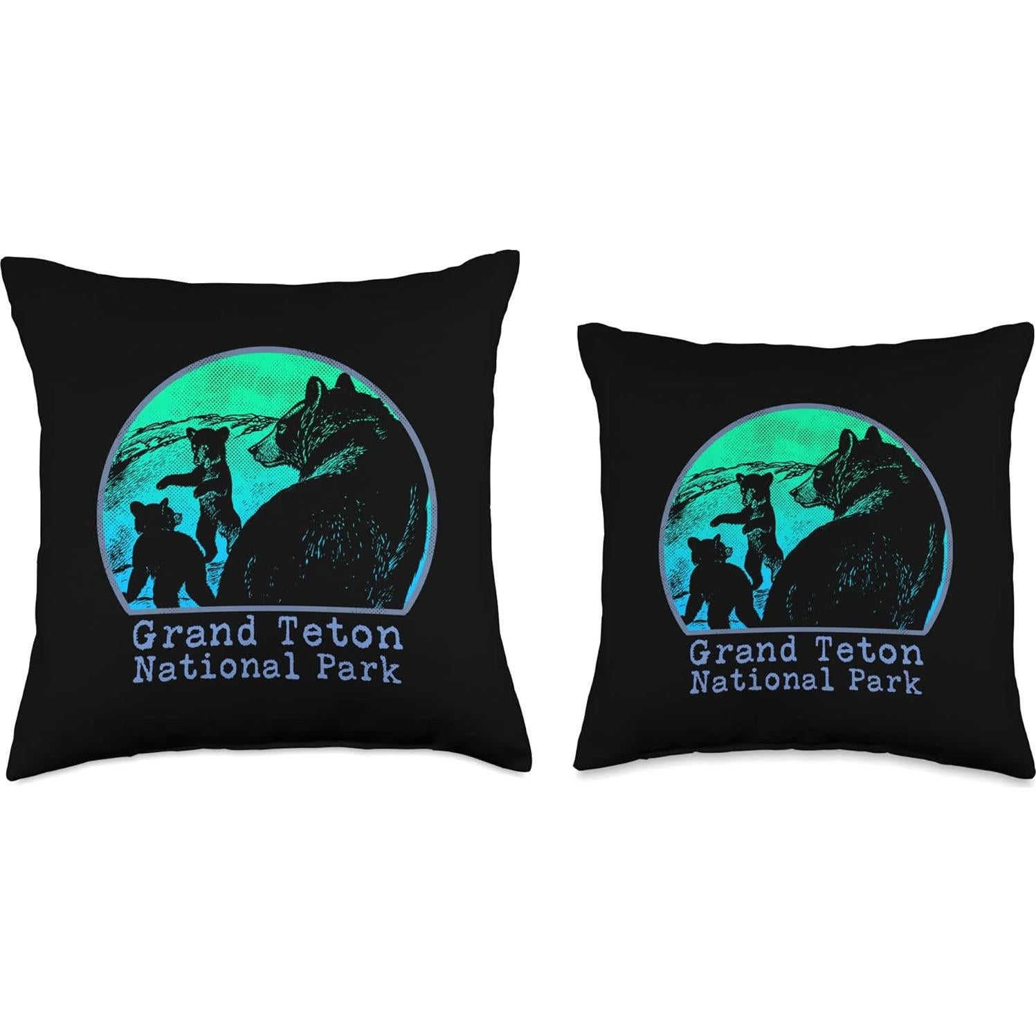 Almohada Decorativa 16x16" Multicolor Osos Parque Nacional