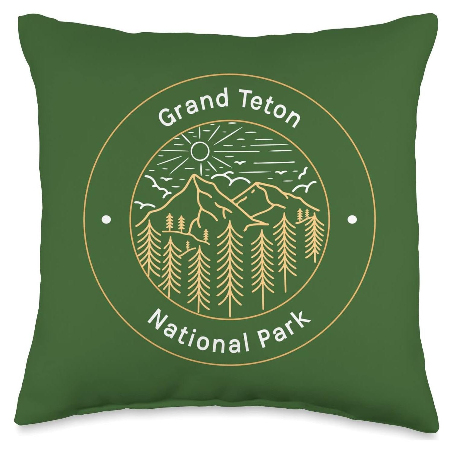 Cojín de Lanzamiento Vintage Parque Nacional Grand Teton 40x40 cm