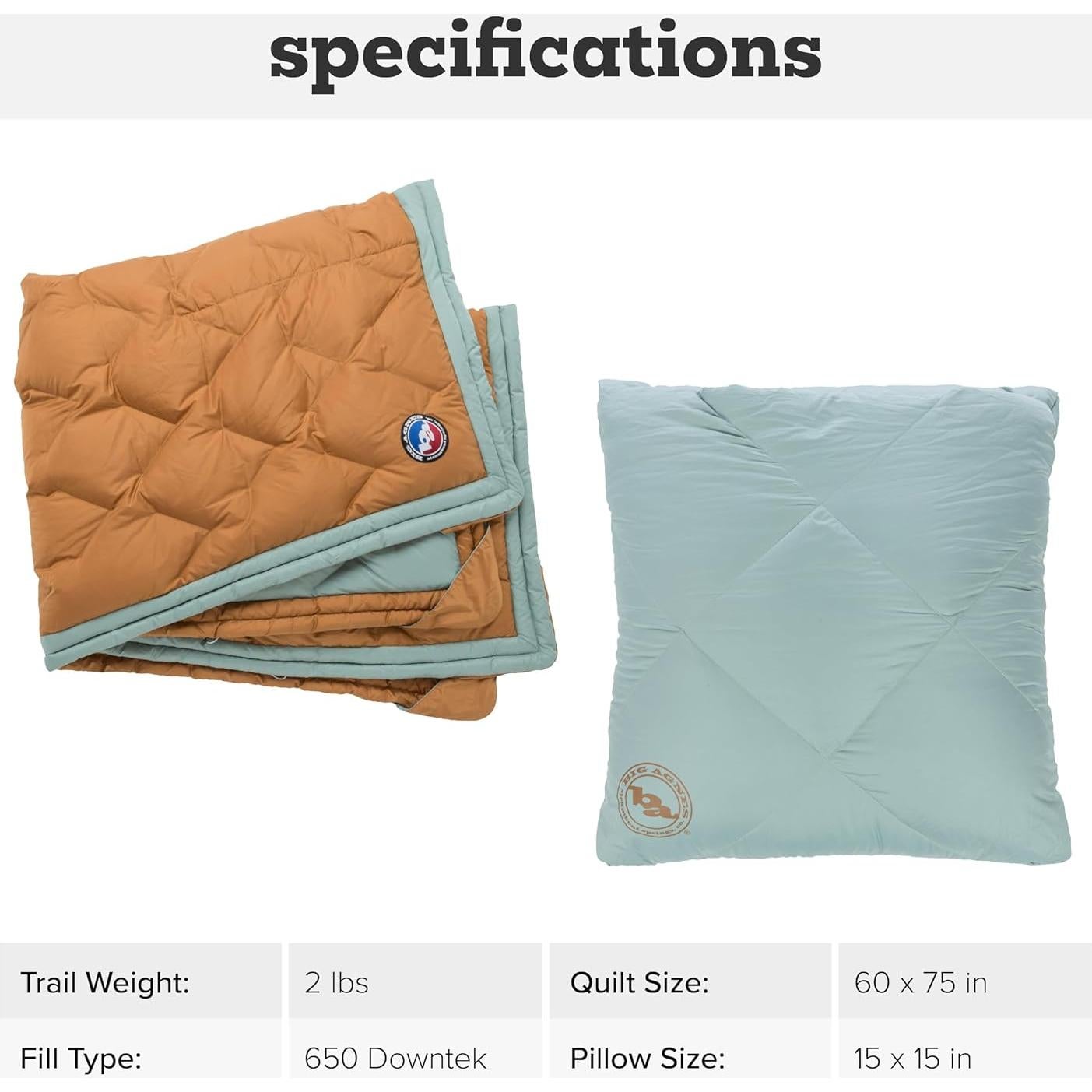 Big Agnes Camp Quillow - Almohada y Manta 650 RDS DownTek