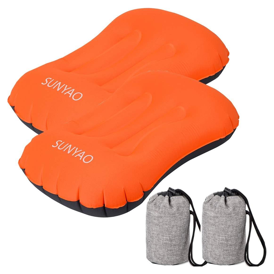 Almohada Inflable SUNYAO Compacta y Ligera para Camping 42x32cm