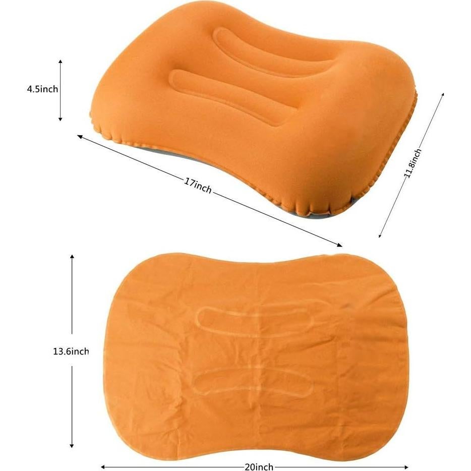 Almohada Inflable SUNYAO Compacta y Ligera para Camping 42x32cm
