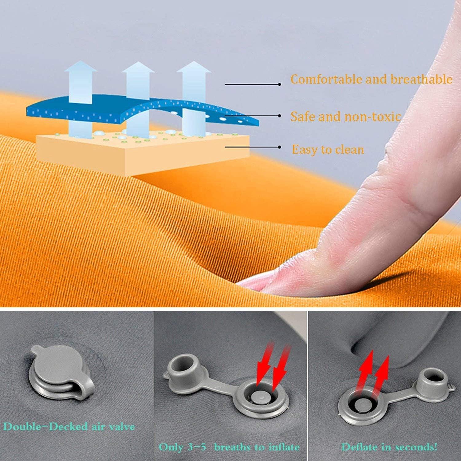 Almohada Inflable SUNYAO Compacta y Ligera para Camping 42x32cm