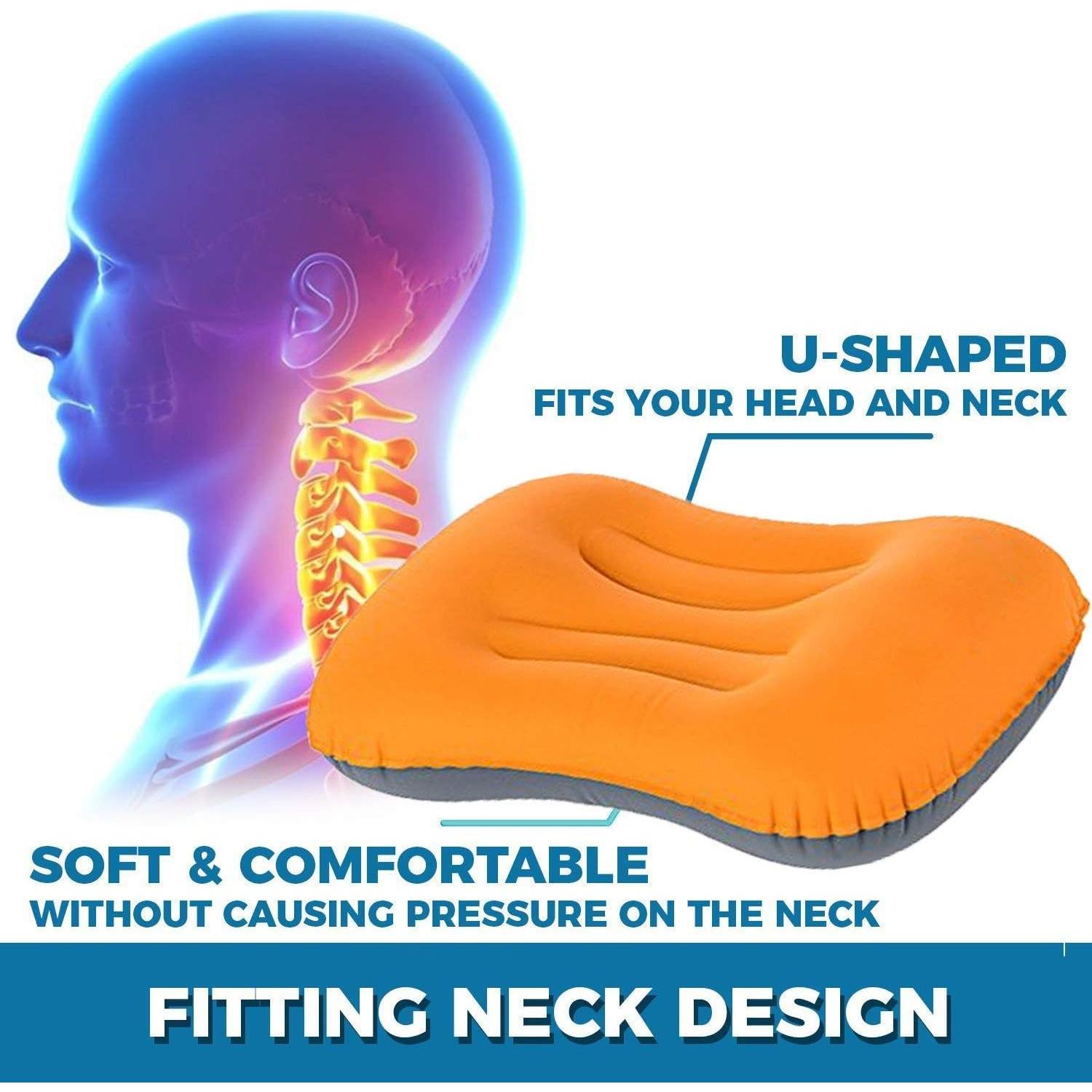 Almohada Inflable SUNYAO Compacta y Ligera para Camping 42x32cm