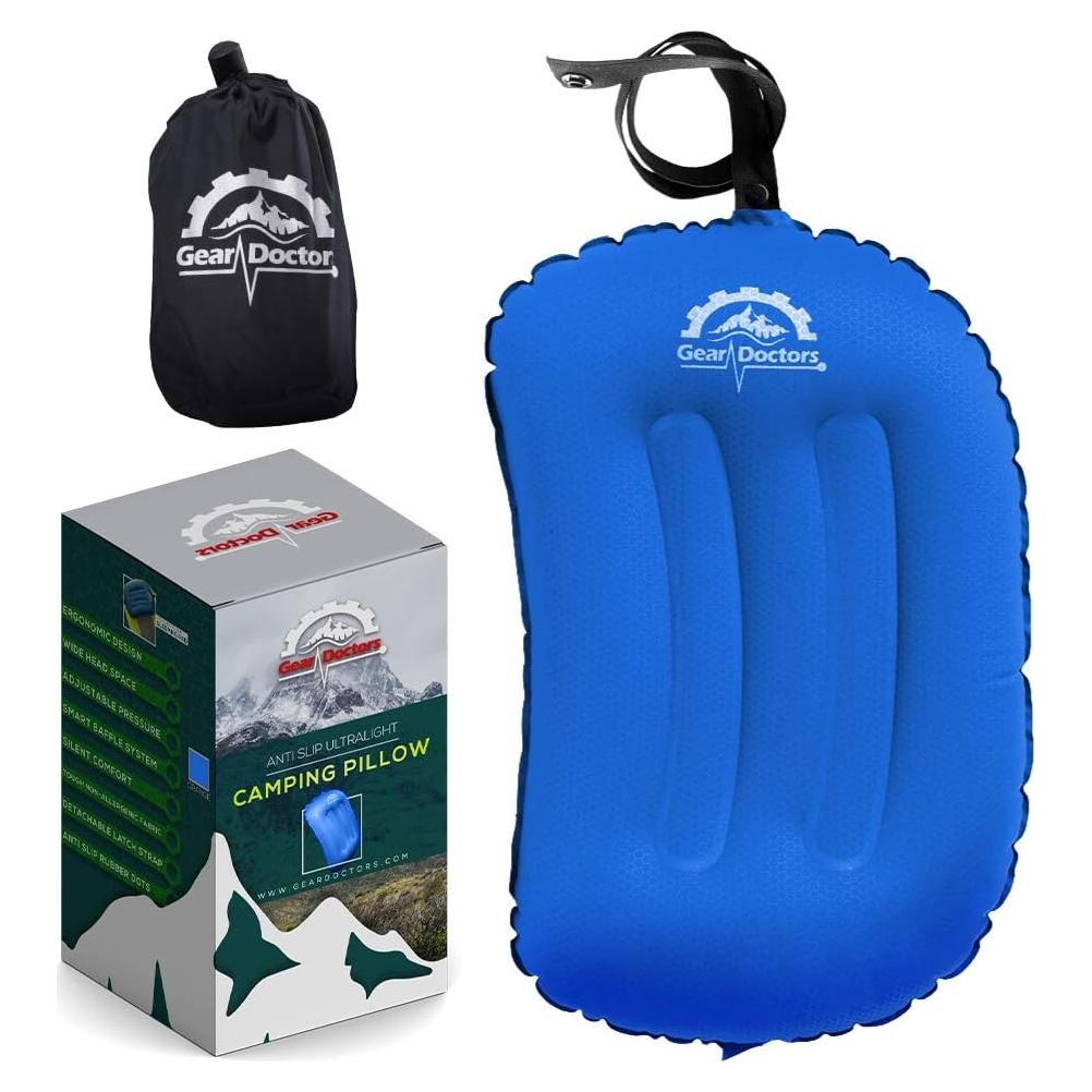 Almohada Inflable Camping Gear Doctors Azul 30.5x43.2cm