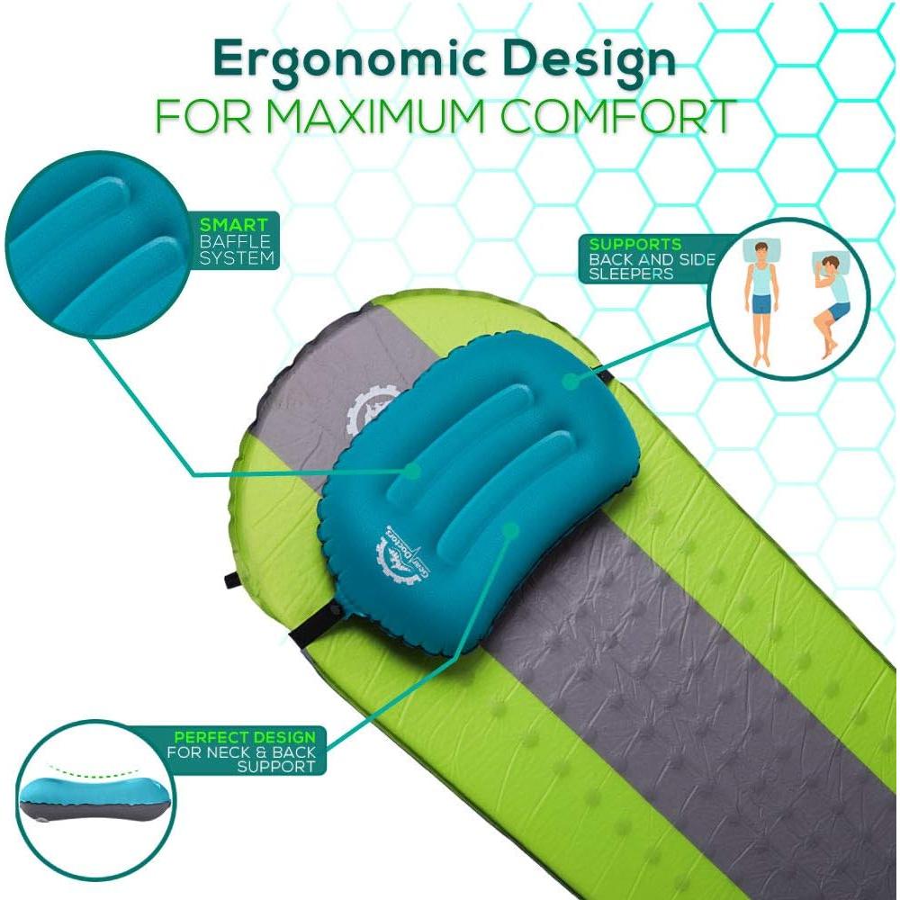 Almohada Inflable Camping Gear Doctors Azul 30.5x43.2cm