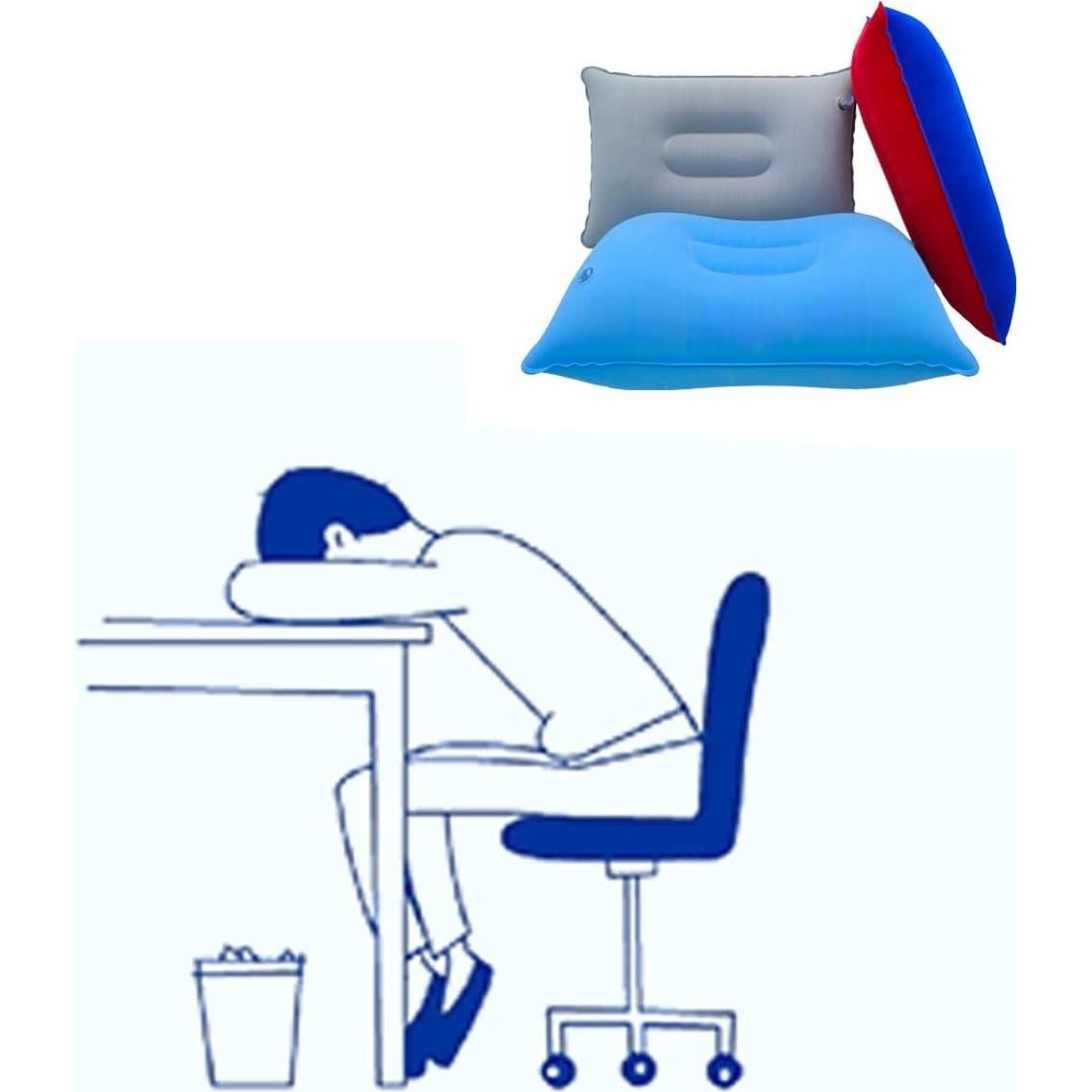 Paquete de 3 Almohadas Inflables MXJZW para Camping 34.5x22 cm