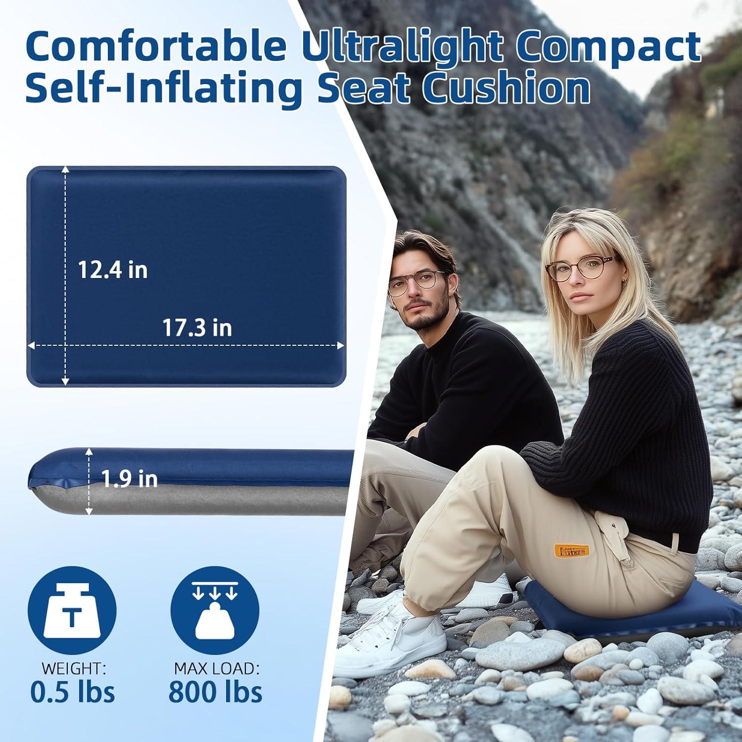 Cojín Inflable Autoinflable TEKIK Azul 43.9x31.5 cm Impermeable