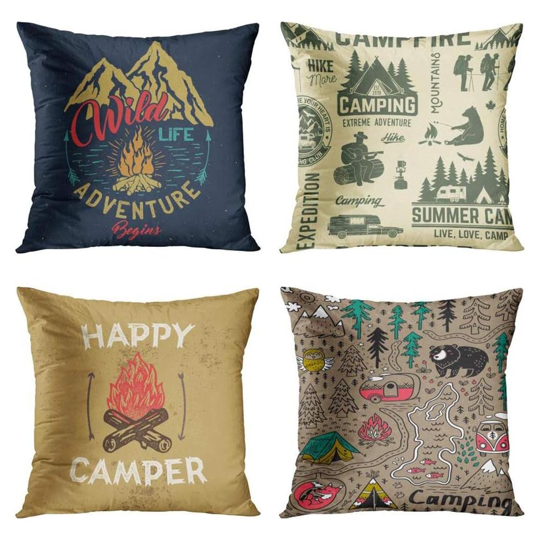 Conjunto de 4 Fundas de Cojín Emvency Vintage 40x40 cm