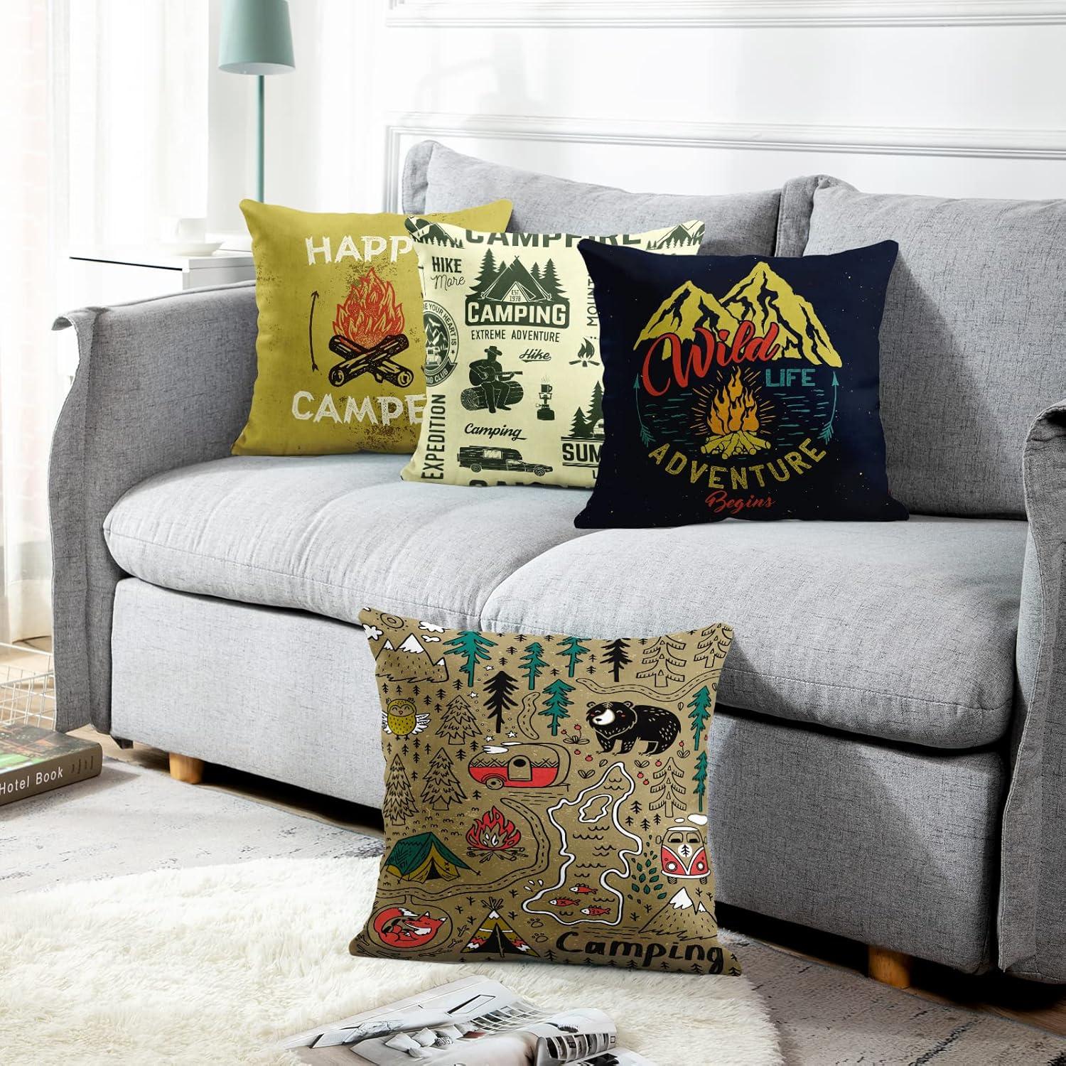 Conjunto de 4 Fundas de Cojín Emvency Vintage 40x40 cm