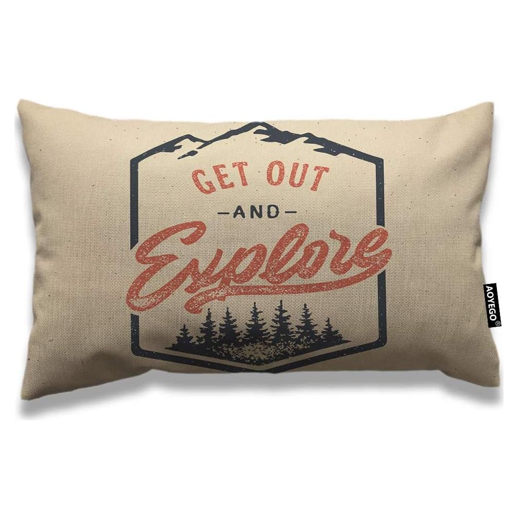 Funda de Cojín Decorativa AOYEGO 50x30 cm Vintage Aventura