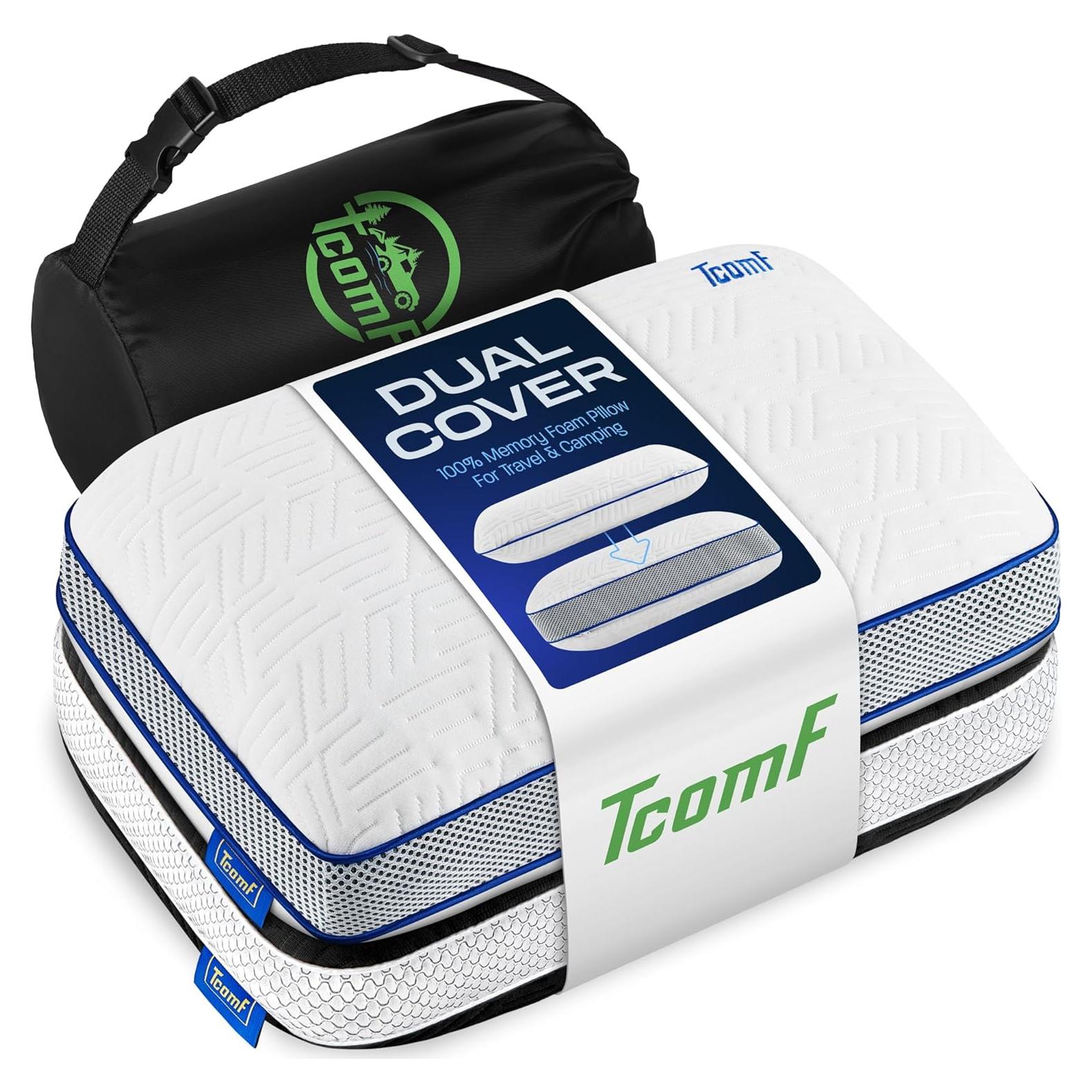 Paquete de 2 Almohadas de Camping TCOMF - Espuma de Memoria