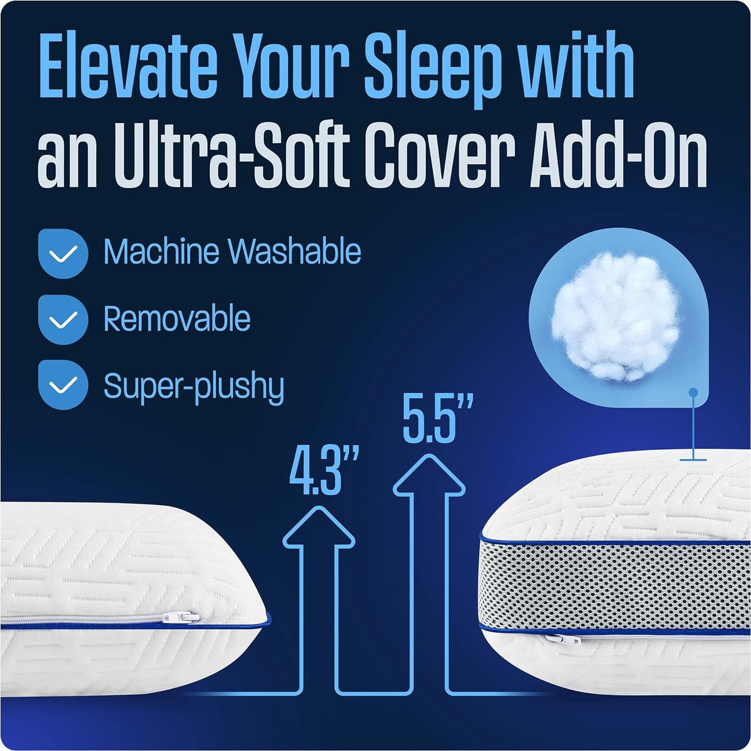 Paquete de 2 Almohadas de Camping TCOMF - Espuma de Memoria