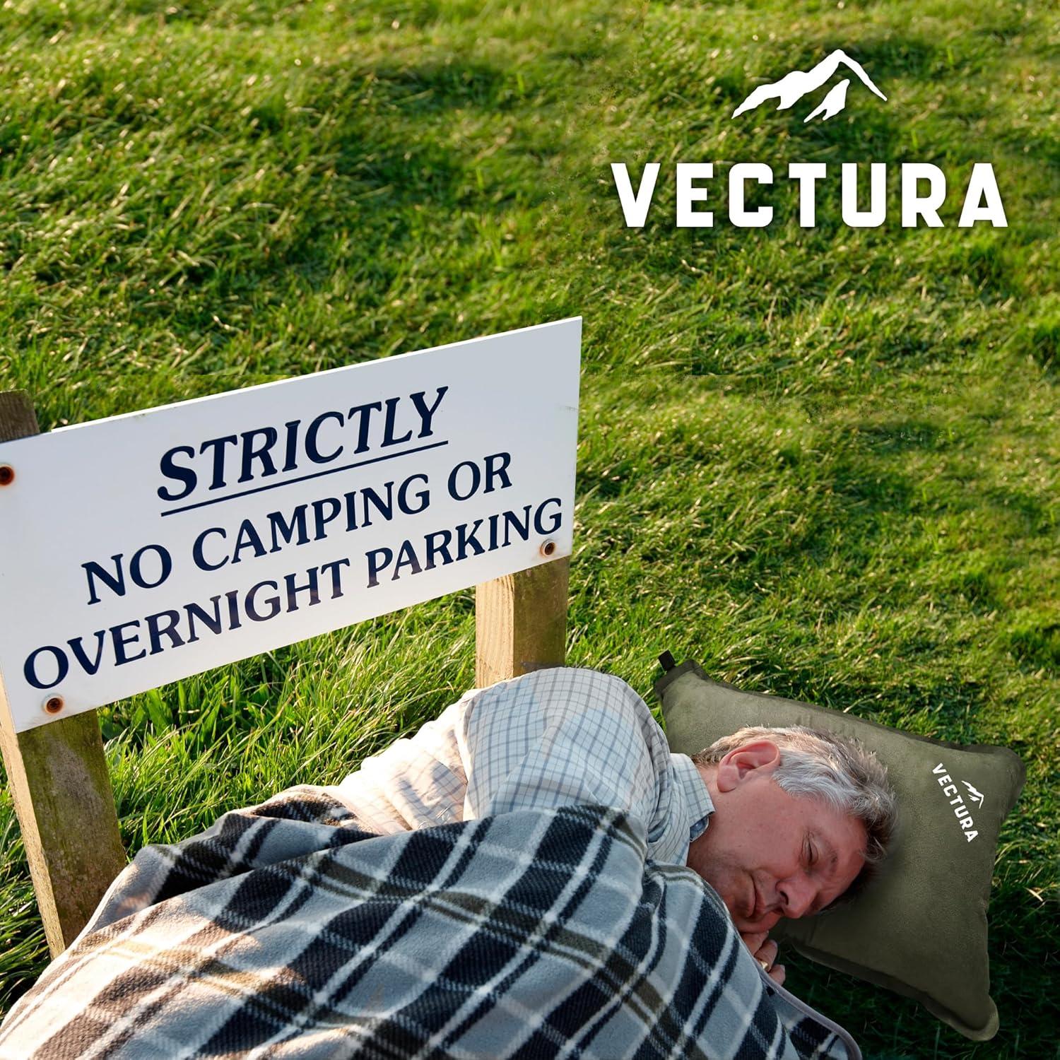 Almohada de Camping Autoinflable Vectura Verde Oliva 45x30cm