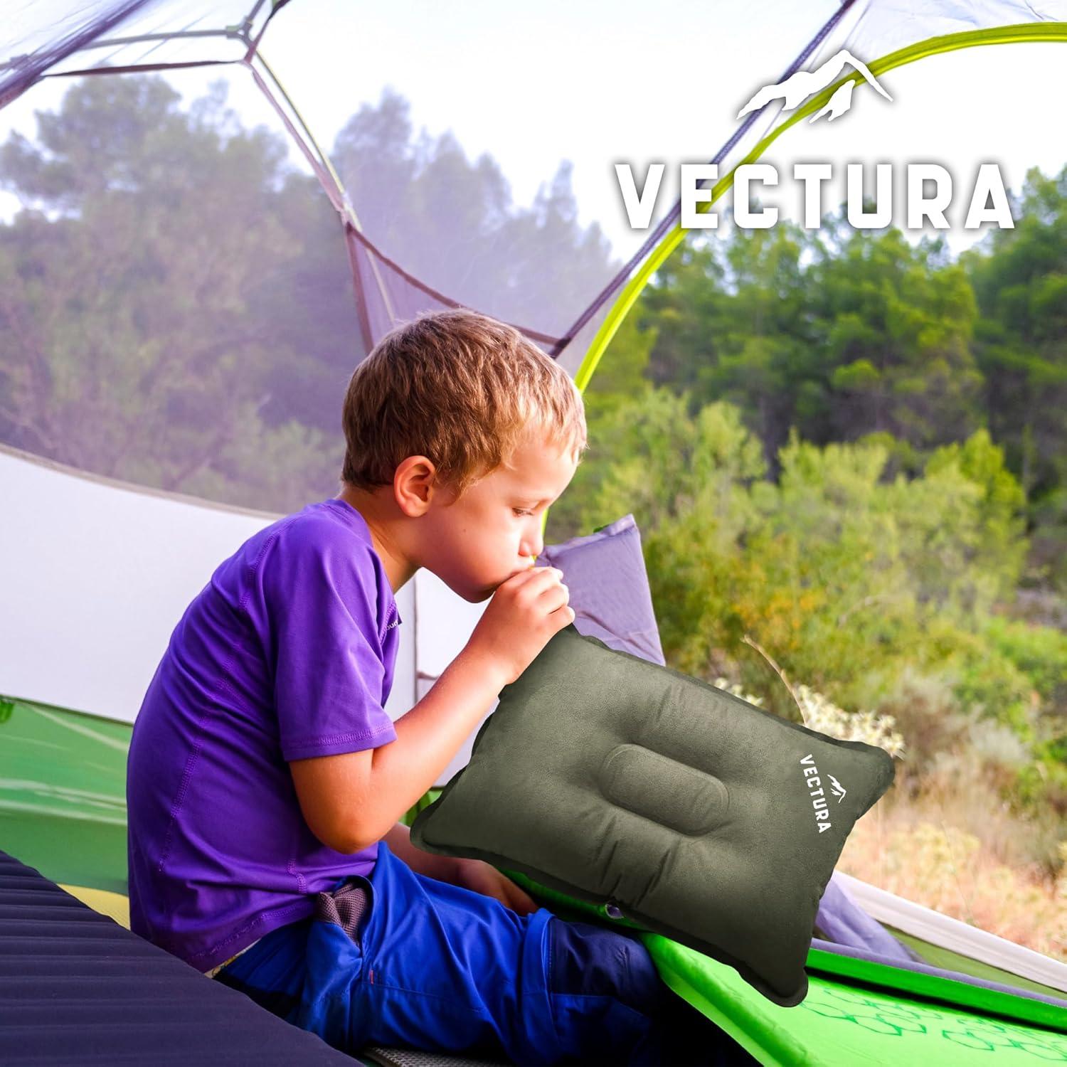 Almohada de Camping Autoinflable Vectura Verde Oliva 45x30cm