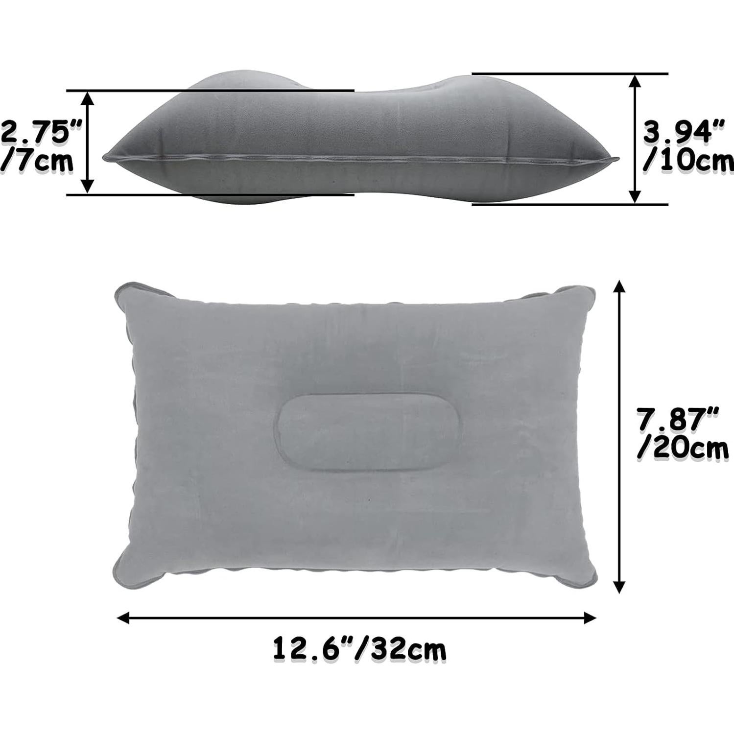 Paquete de 3 Almohadas Inflables PCTC Aterciopeladas para Camping