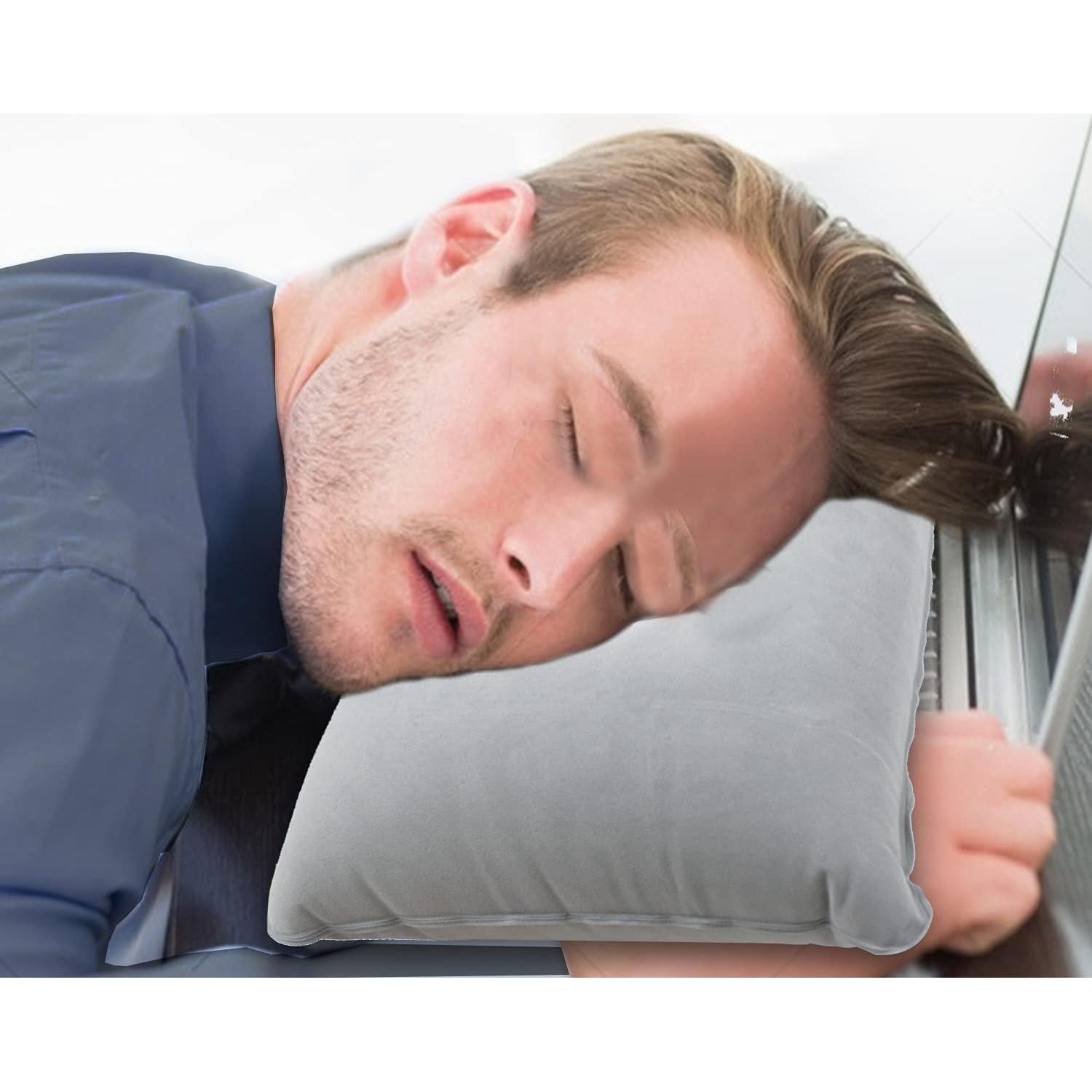 Paquete de 3 Almohadas Inflables PCTC Aterciopeladas para Camping