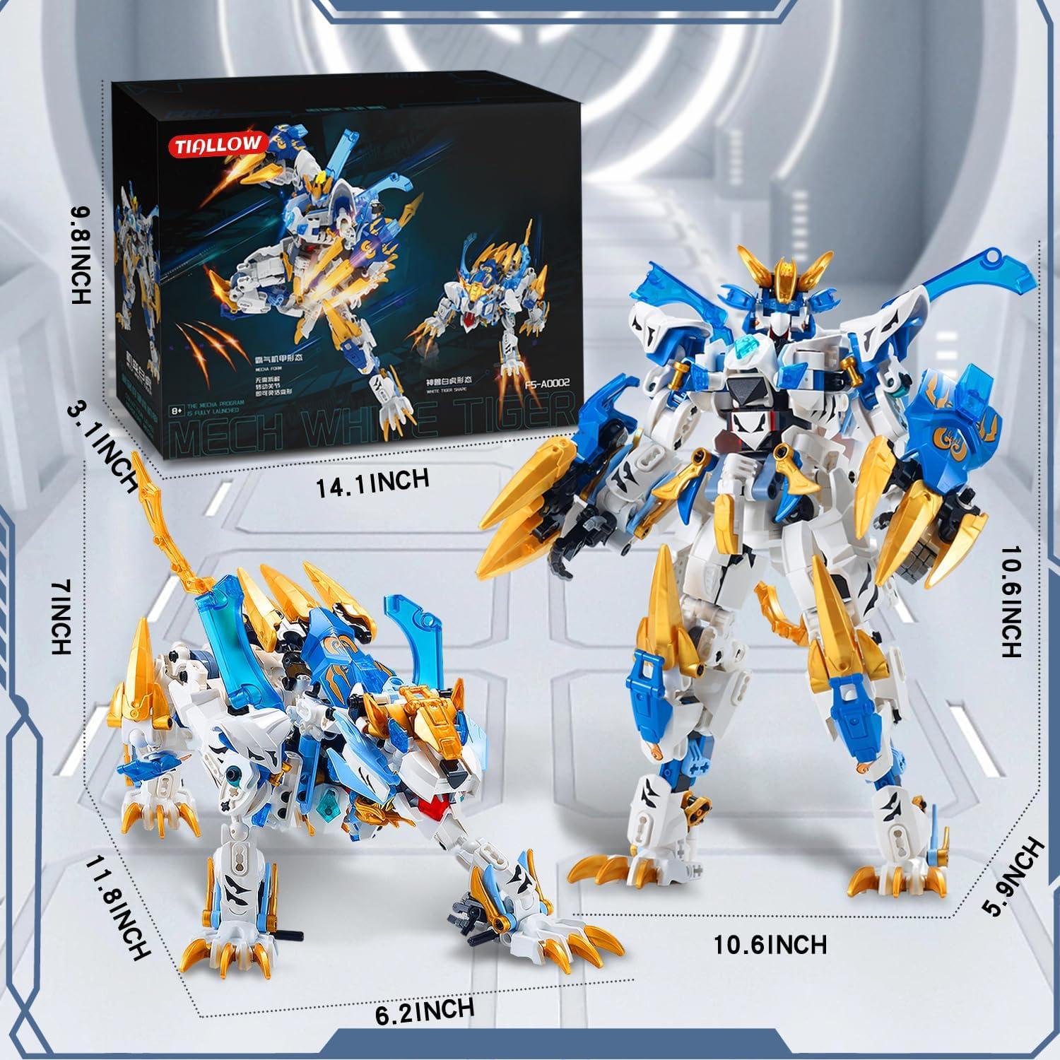 Bloques de Construcción Mech NEW JIAQI Tigre Blanco 515 Piezas