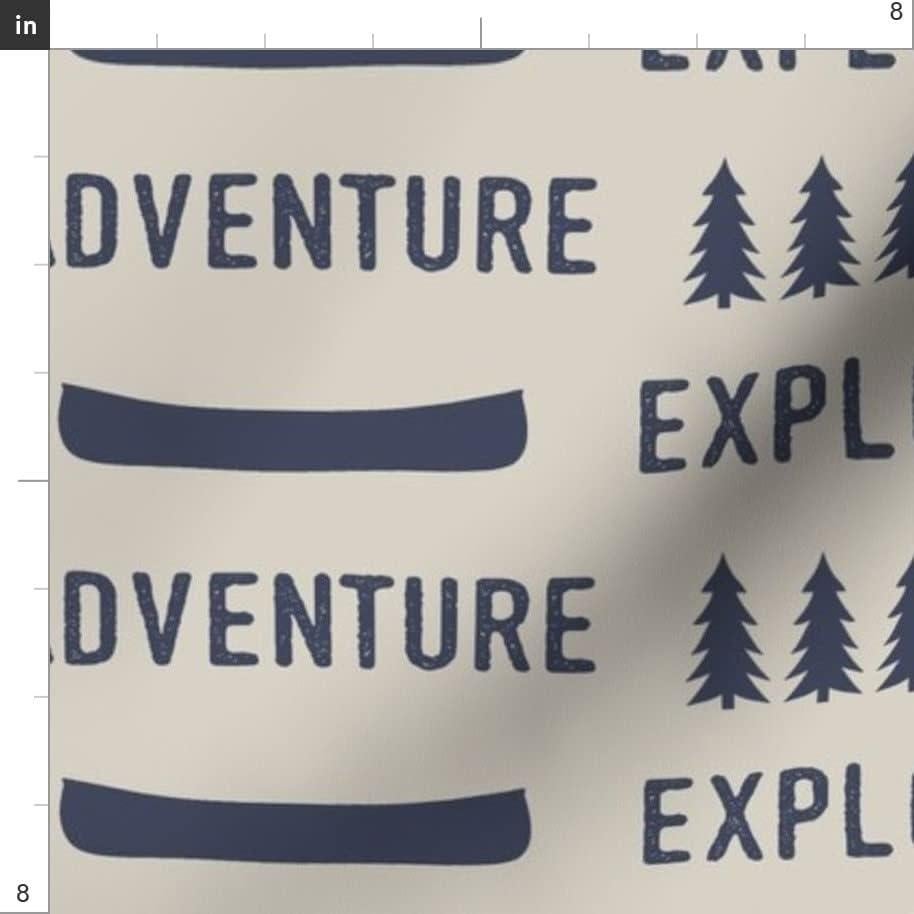 Tela de Algodón Spoonflower Aventura Azul Beige 53x46 cm