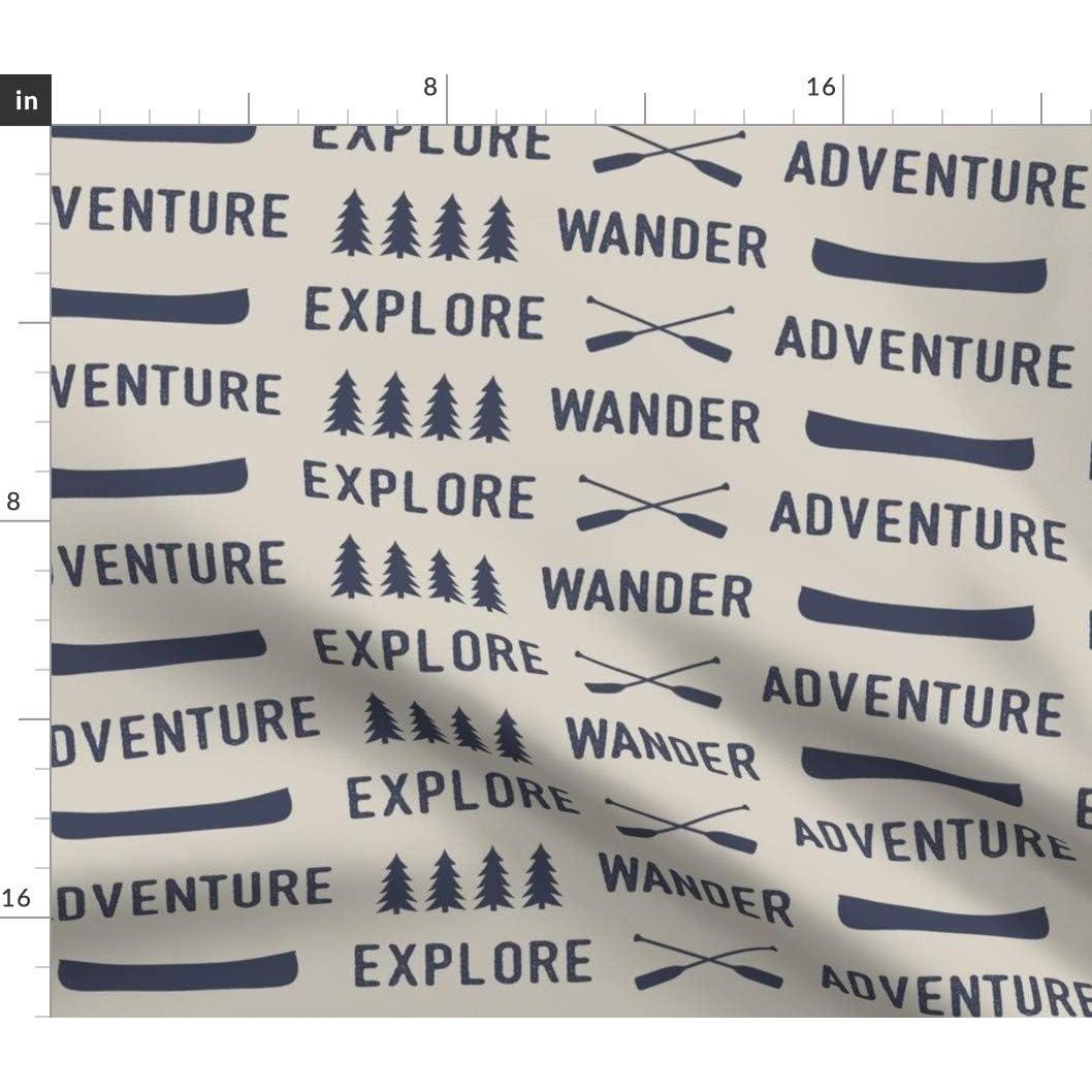 Tela de Algodón Spoonflower Aventura Azul Beige 53x46 cm
