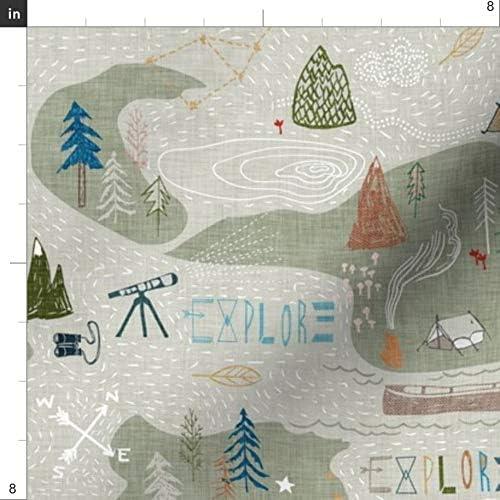 Tela de Algodón Spoonflower Mapa de Montaña 106.68 cm - Costura