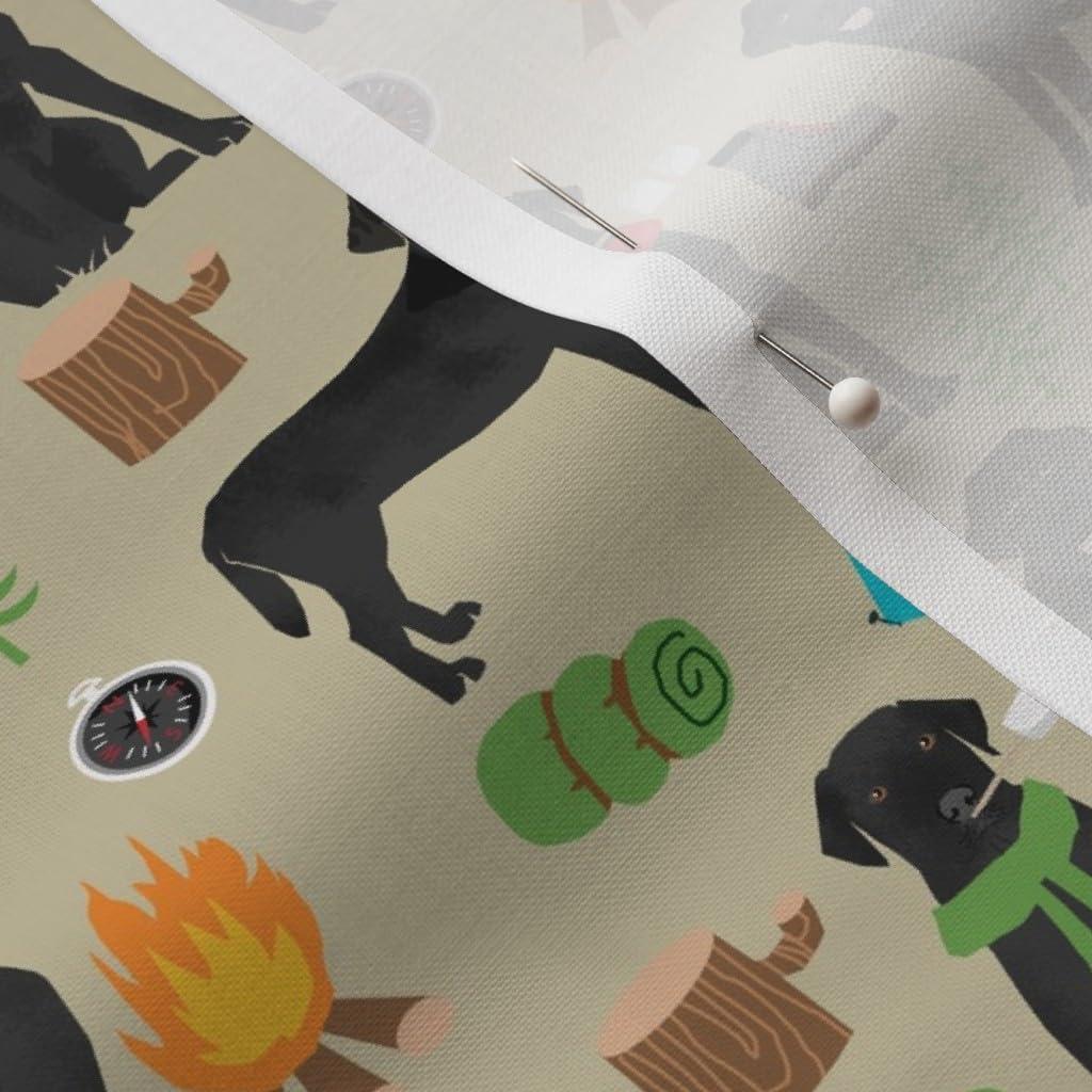 Tela Spoonflower Algodón Petal - Labrador Retriever Camping 53x45 cm