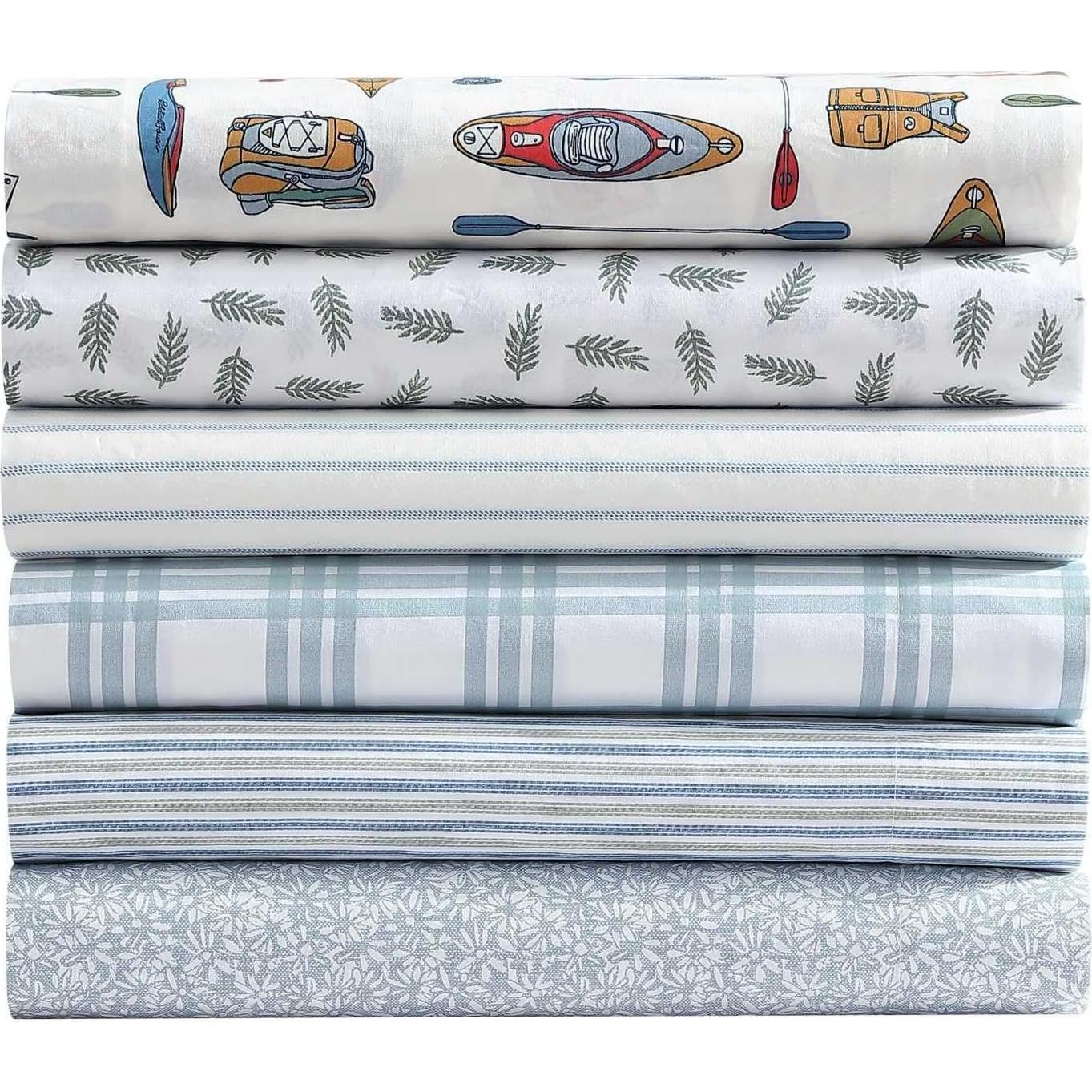 Juego de Sábanas King Eddie Bauer 100% Algodón Percal Verde